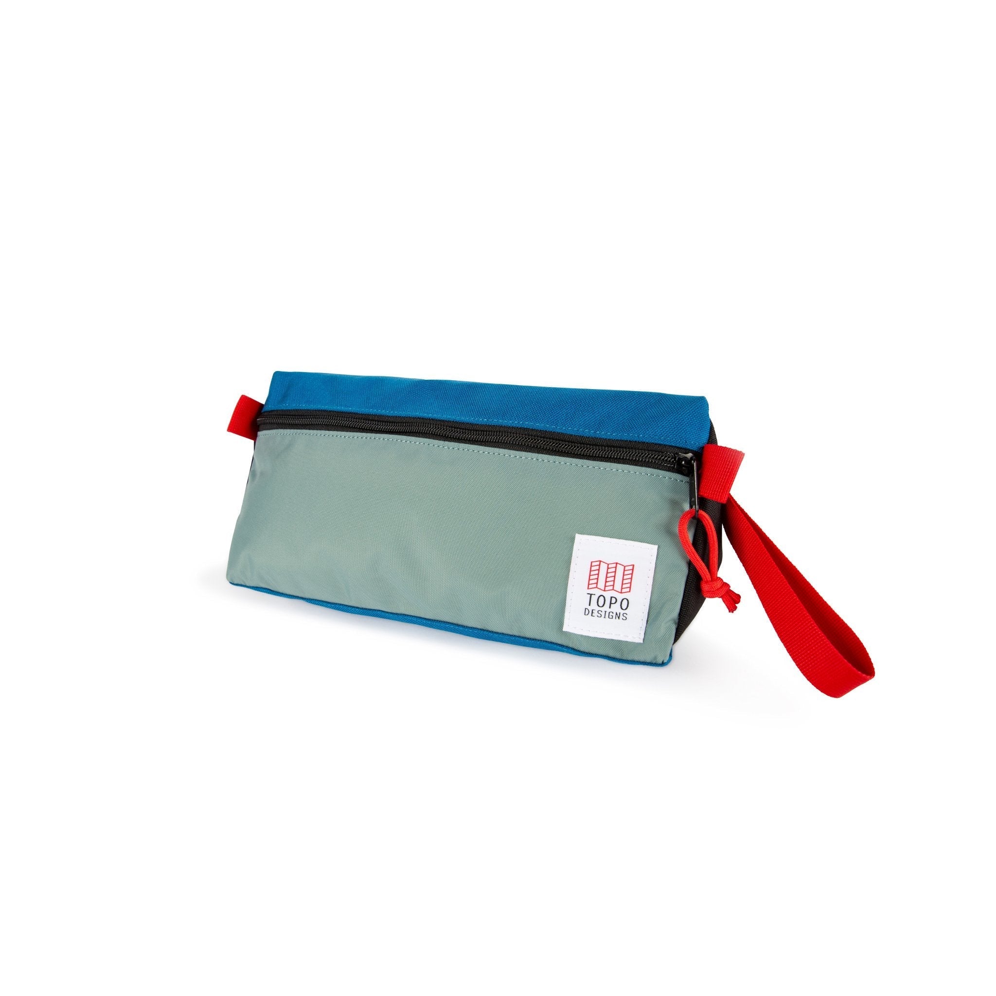 Topo Designs Dopp Kit toiletry travel bag in Mineral Blue.