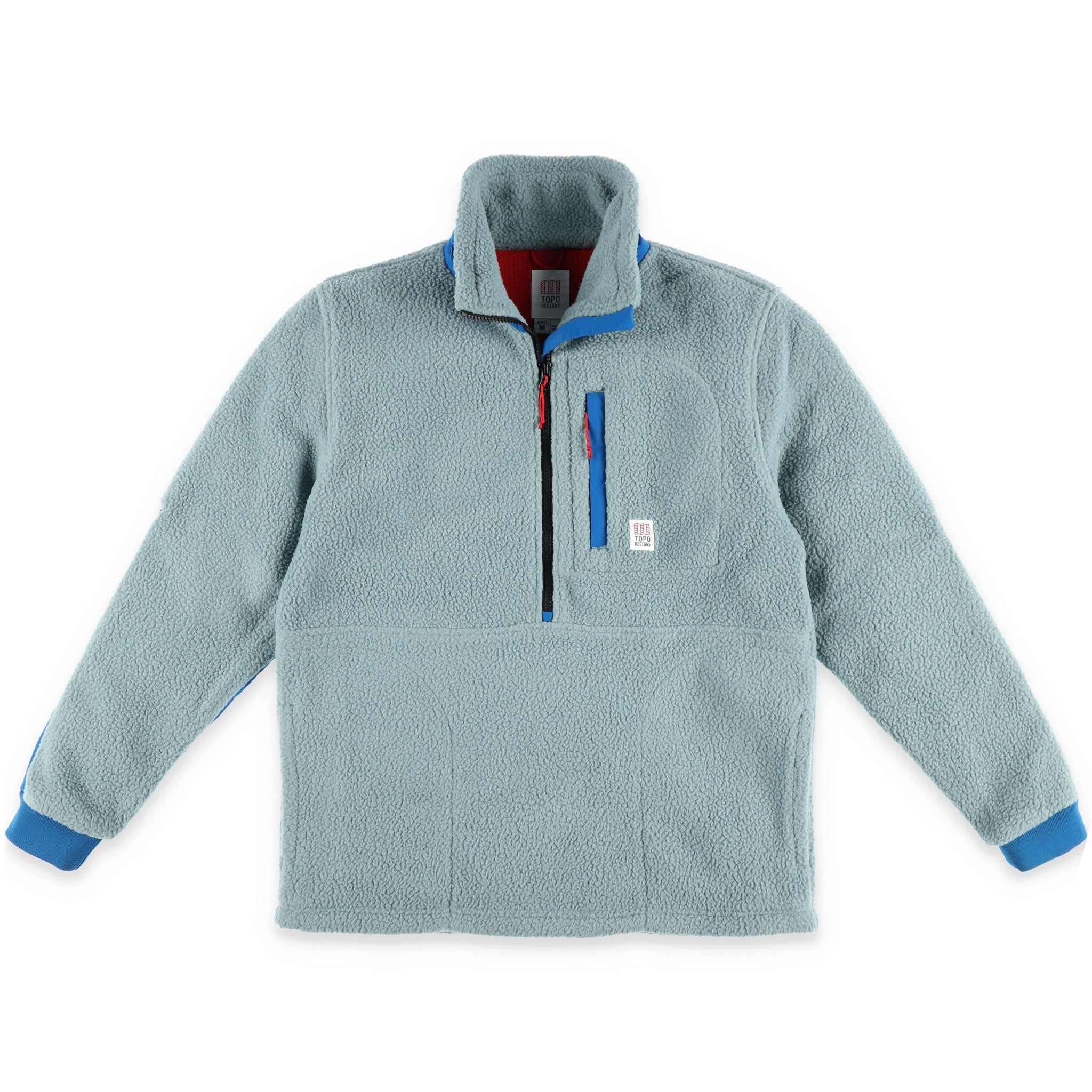 Topo Designs Men's Mountain Fleece Pullover in "Slate Blue / Blue".