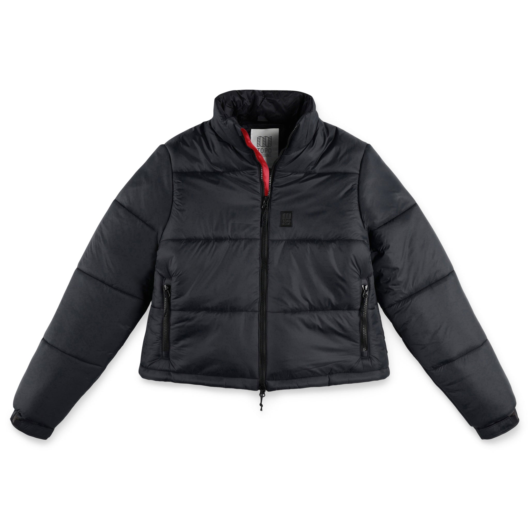 Topo Designs Women's Puffer recycled insulated Jacket in "Black".