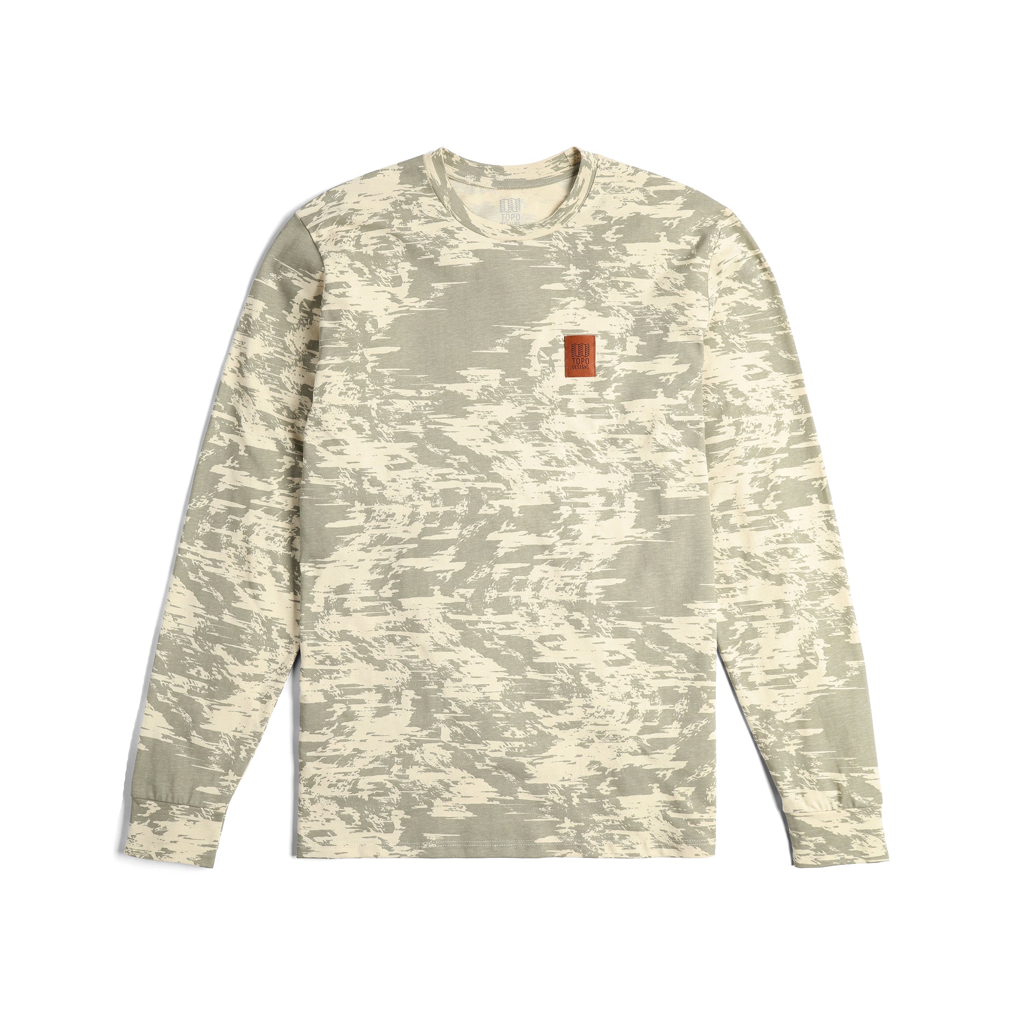 Topo Designs Splintered Long Sleeve Tee in "Sand Multi"