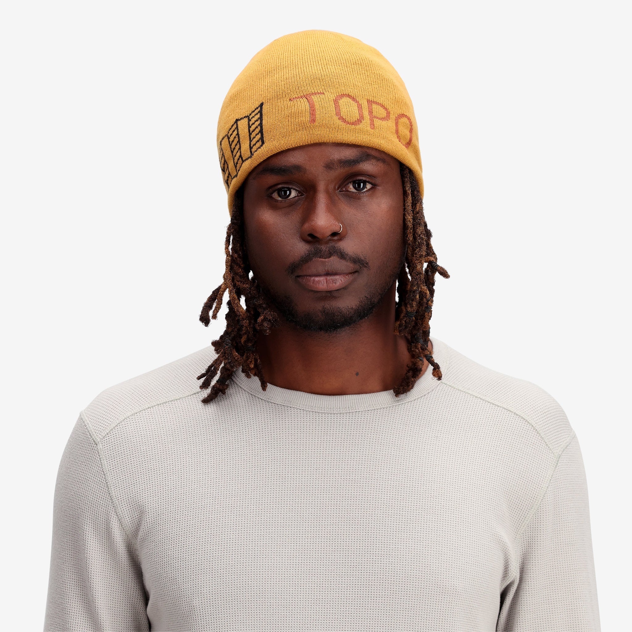 Topo Designs Slim Fitted Beanie "Brick / Khaki"