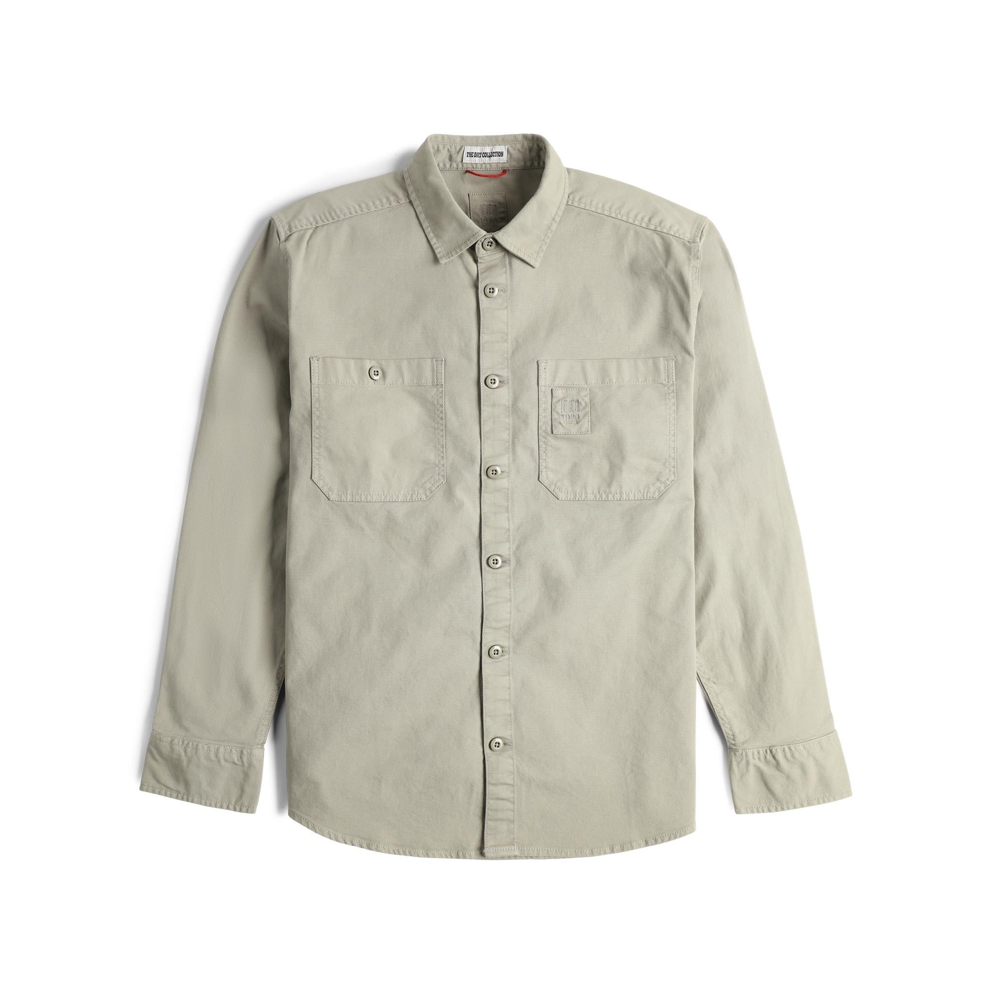 Front View of Topo Designs Dirt Overshirt - Men's  in "Dried Sage"