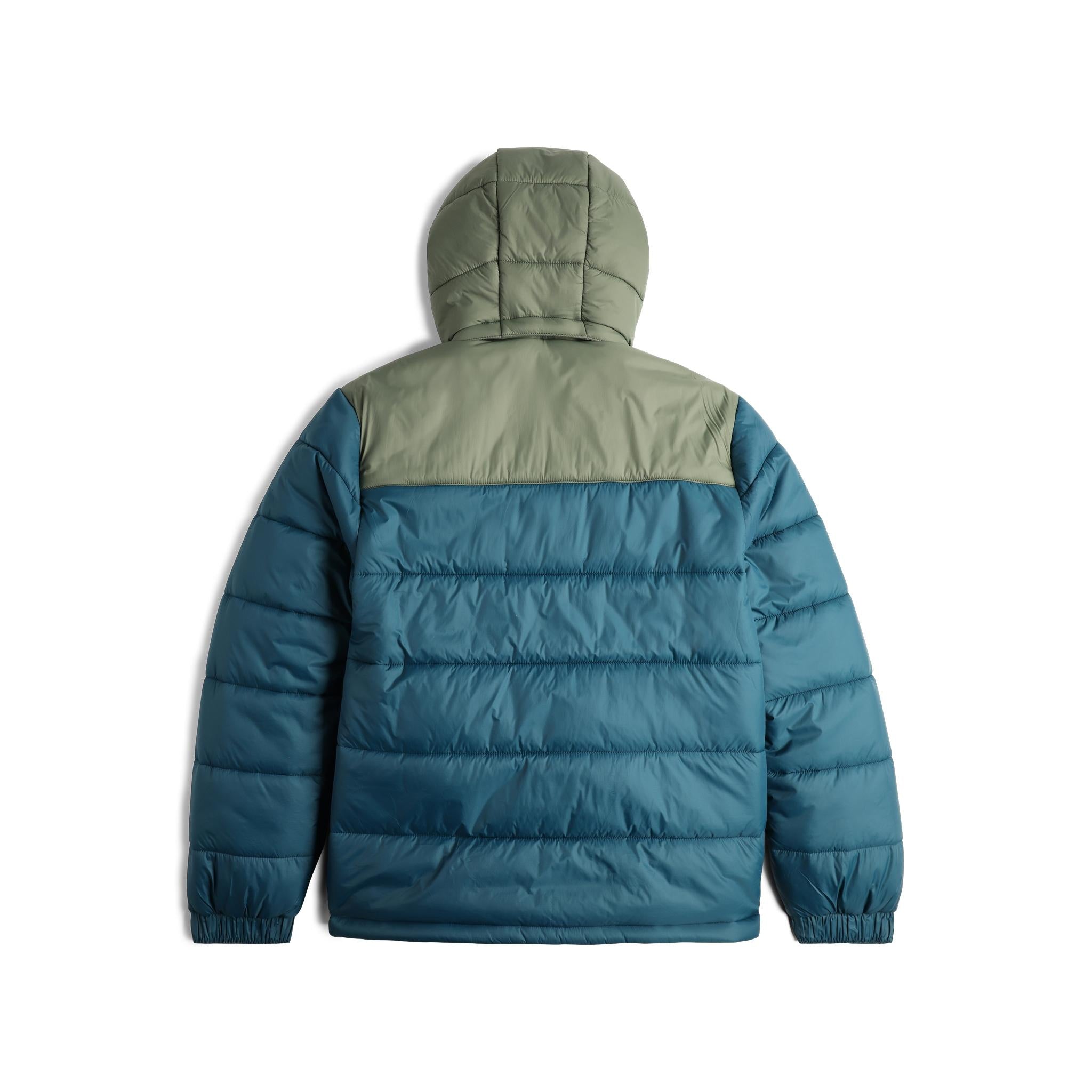 Back View of Topo Designs Retro Ridge Puffer Jacket - Men's  in "Pond Blue / Beetle"