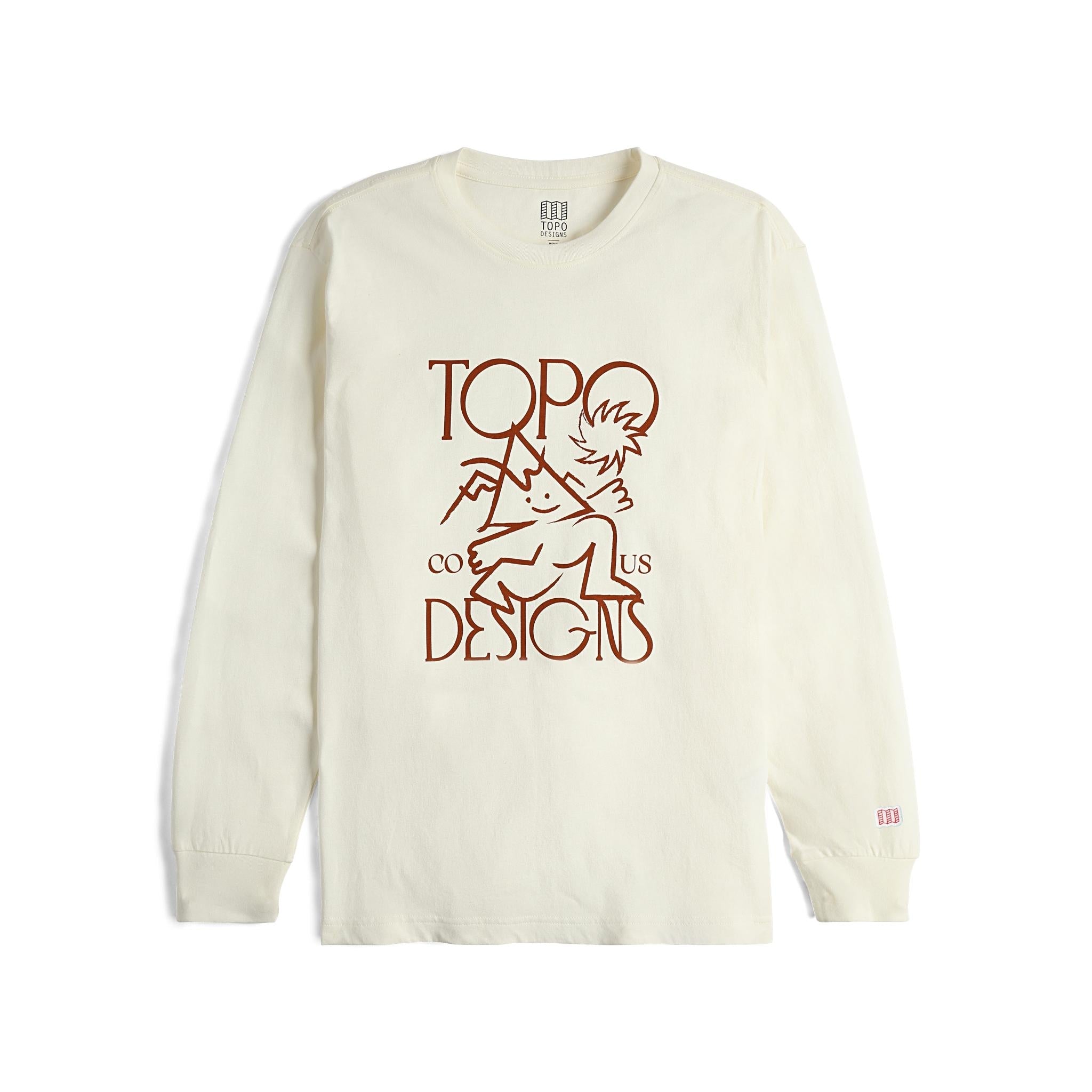 Front View of Topo Designs Roamer Tee Long Sleeve - Men's  in "Natural"