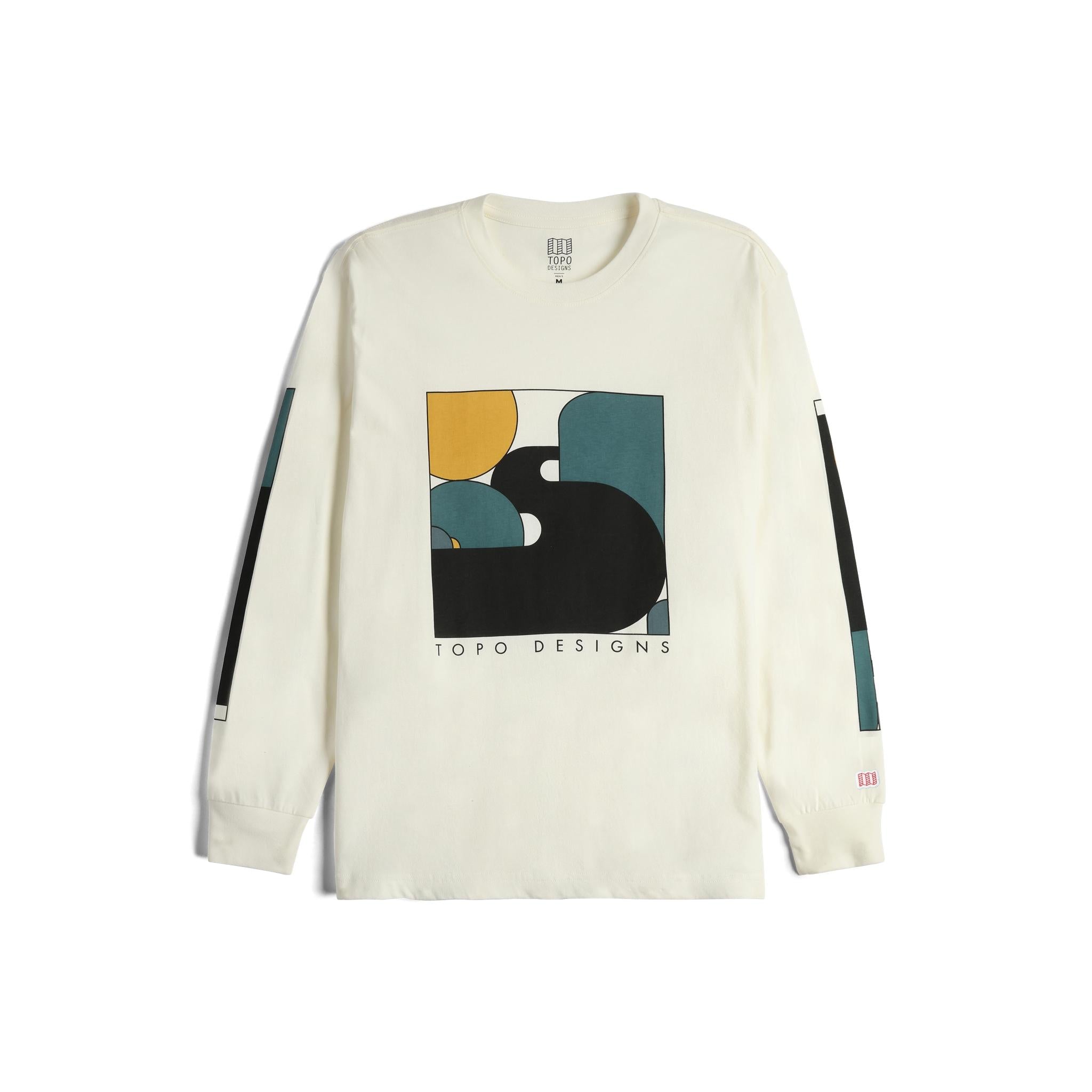 Front View of Topo Designs Toposcape Tee Long Sleeve - Men's in "Natural"