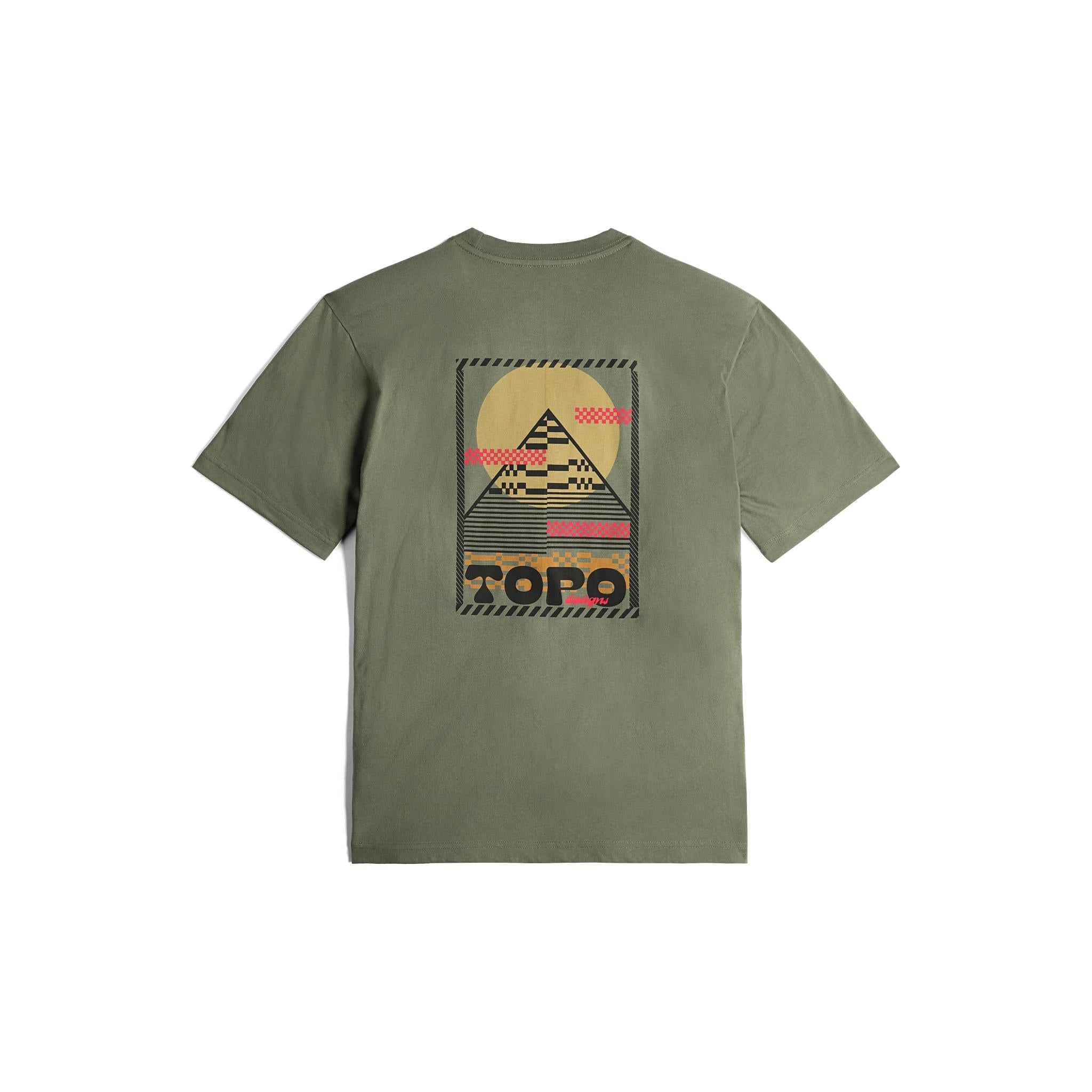 Back View of Topo Designs Virtual Peak Tee - Men's in "Beetle"