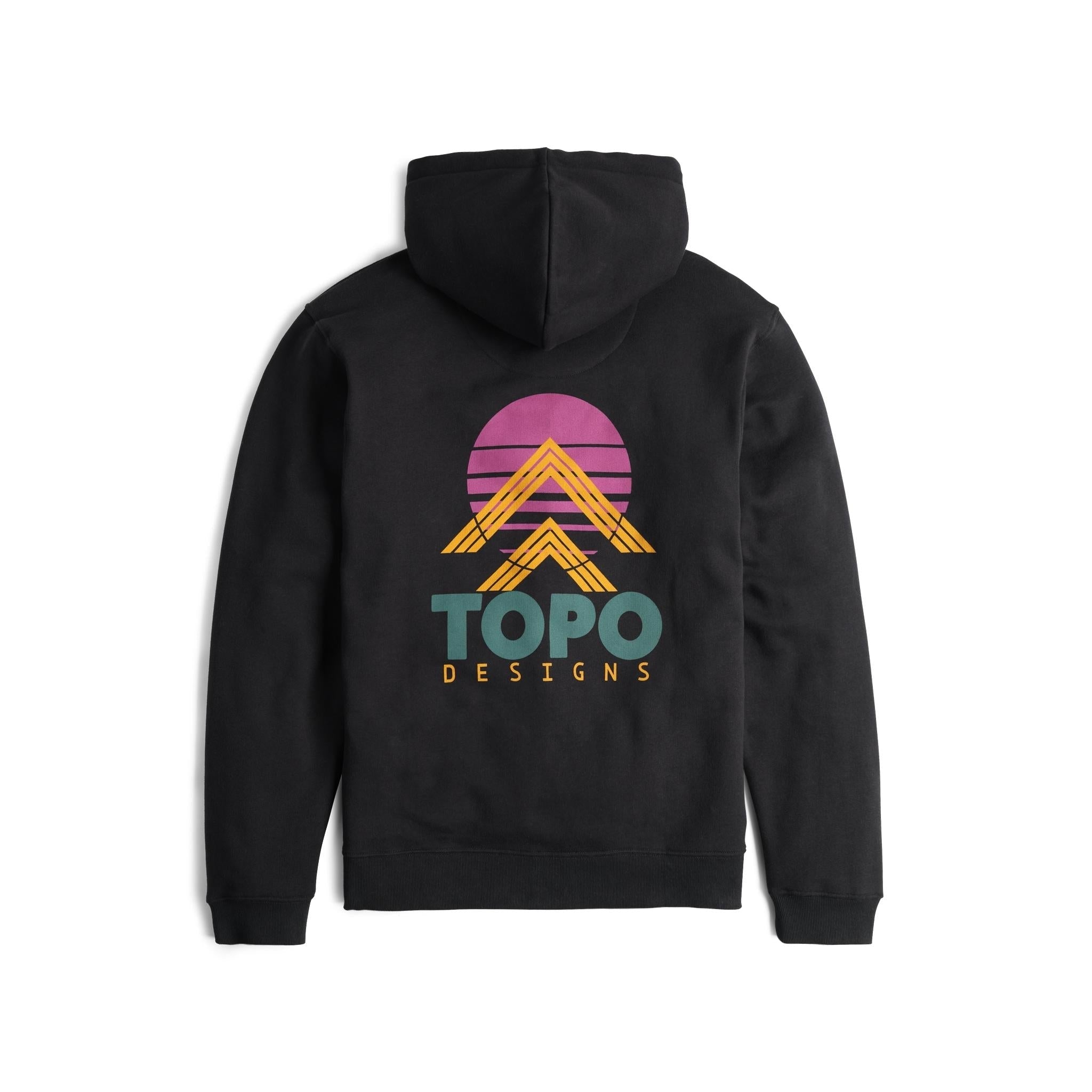 Back View of Topo Designs Alpine High Hoodie - Pinnacle in "Black"