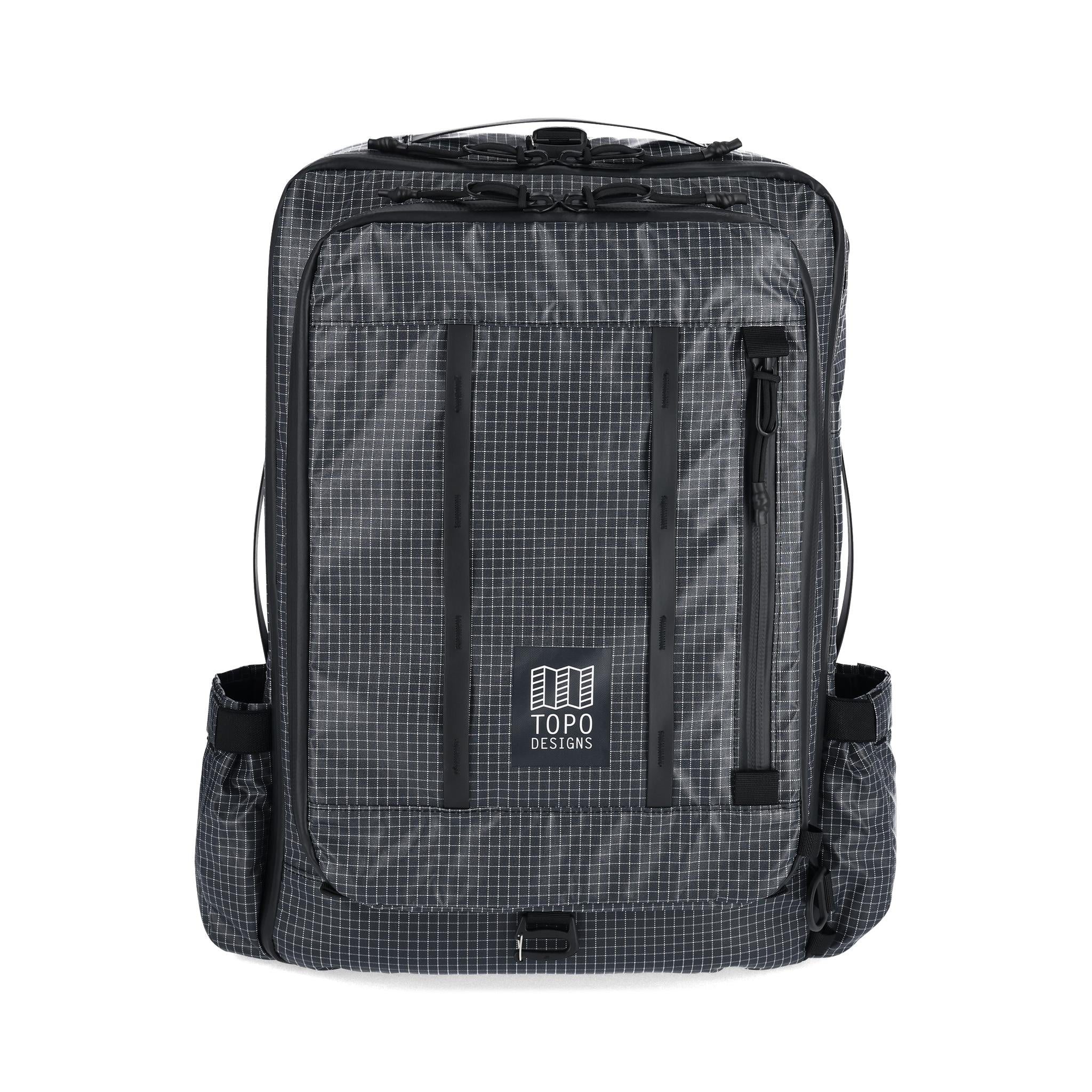 Front View of Topo Designs Apex Travel Bag 30L  in "Black"