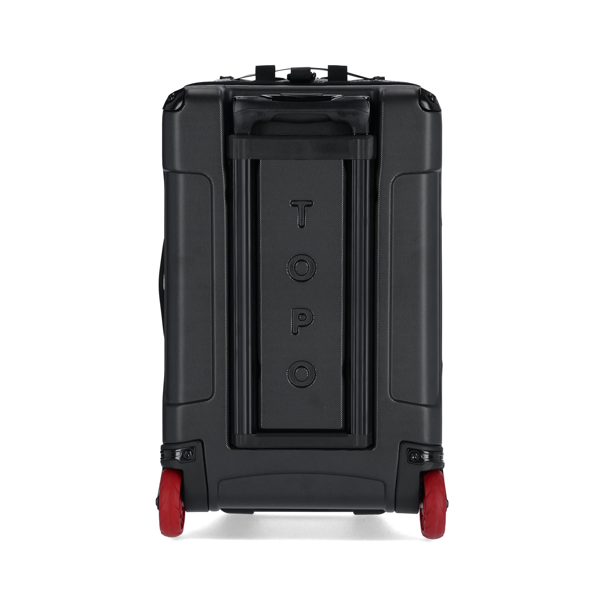 Back View of Topo Designs Apex Travel Roller Bag in "Black"