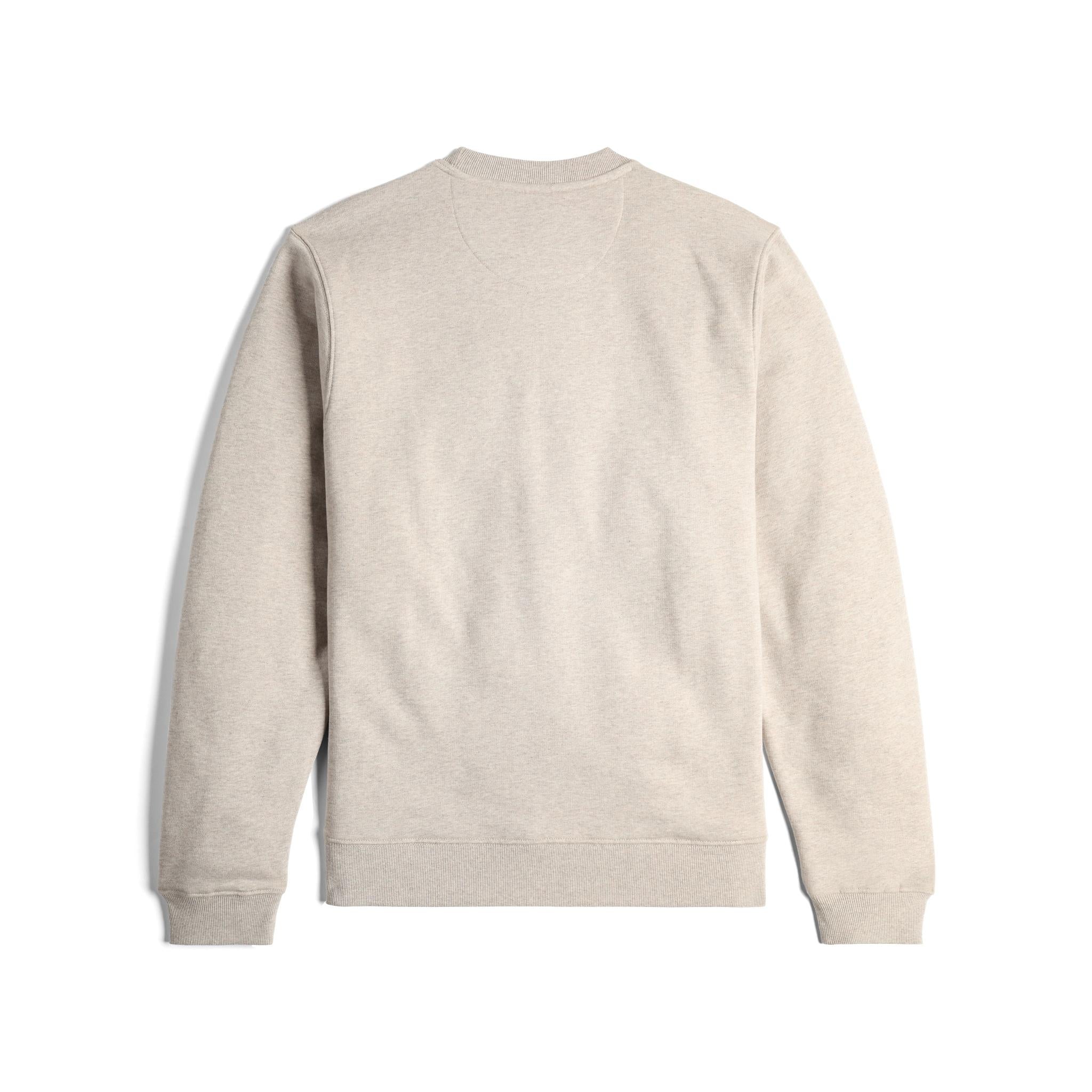 Back View of Topo Designs Label Sweatshirt - Unisex in "Oatmeal Heather"