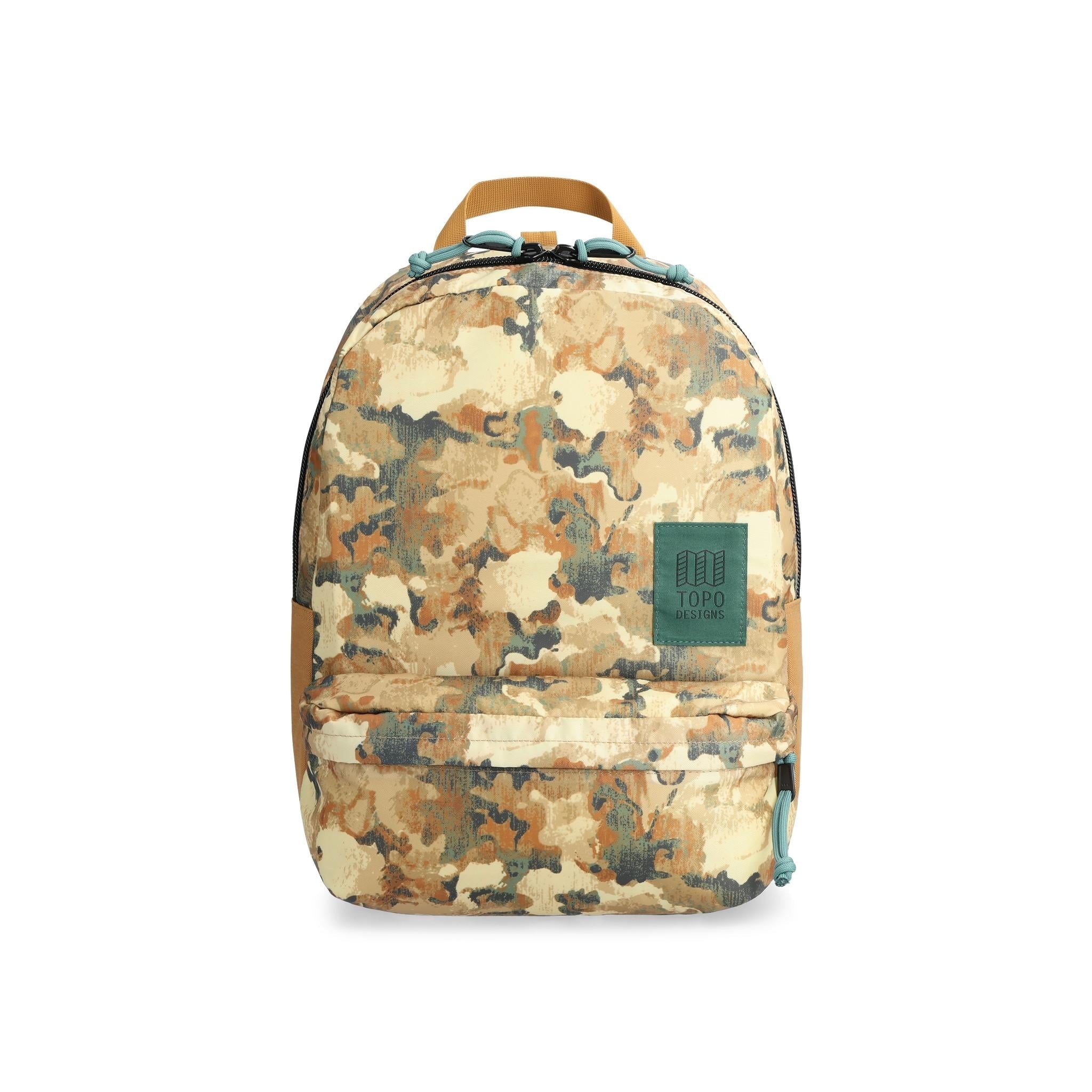 Front View of Topo Designs Dash Pack in "Blur Camo Print"