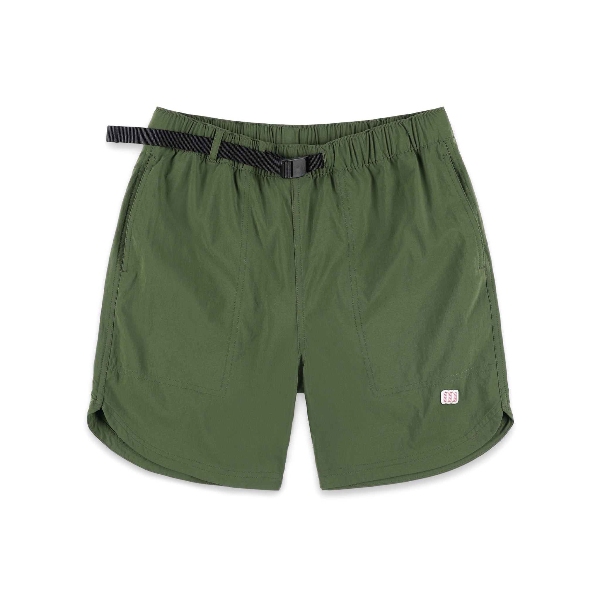 Topo Designs Men's River quick-dry swim Shorts in "Olive" green.