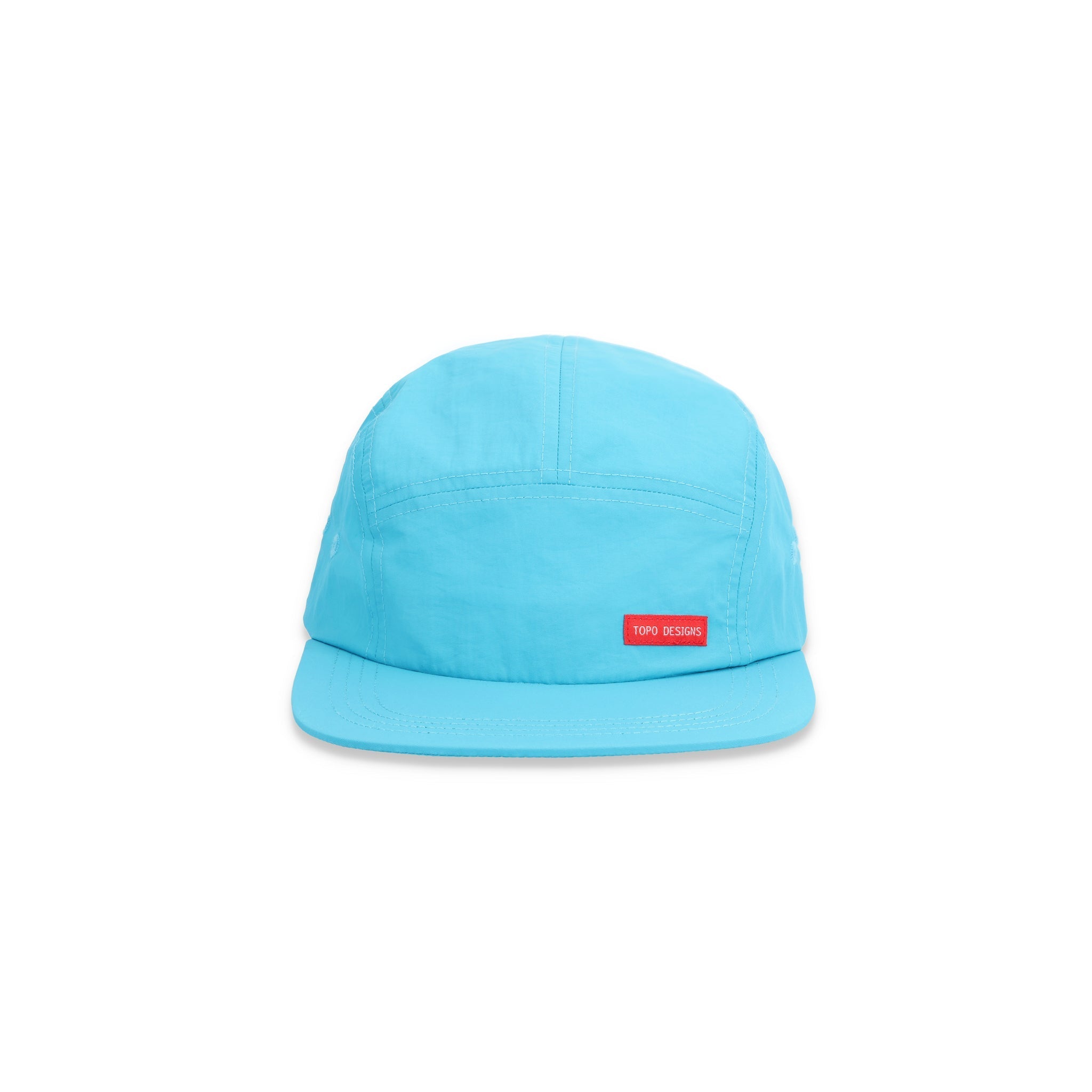 Topo Designs Nylon Camp 5-panel flat brim Hat in tile blue.