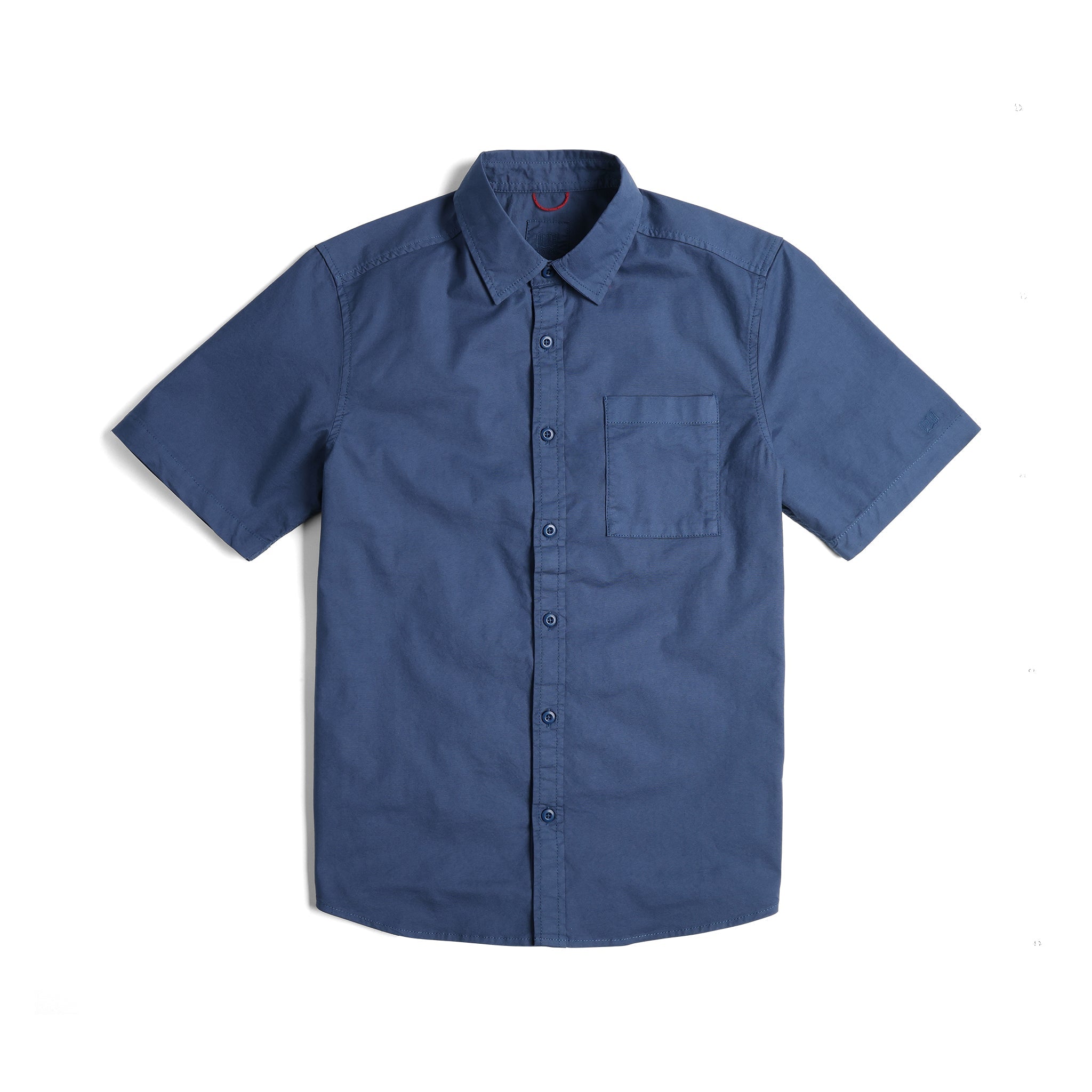 Front View of Topo Designs Dirt Desert Shirt Ss - Men's in "Dark Denim"