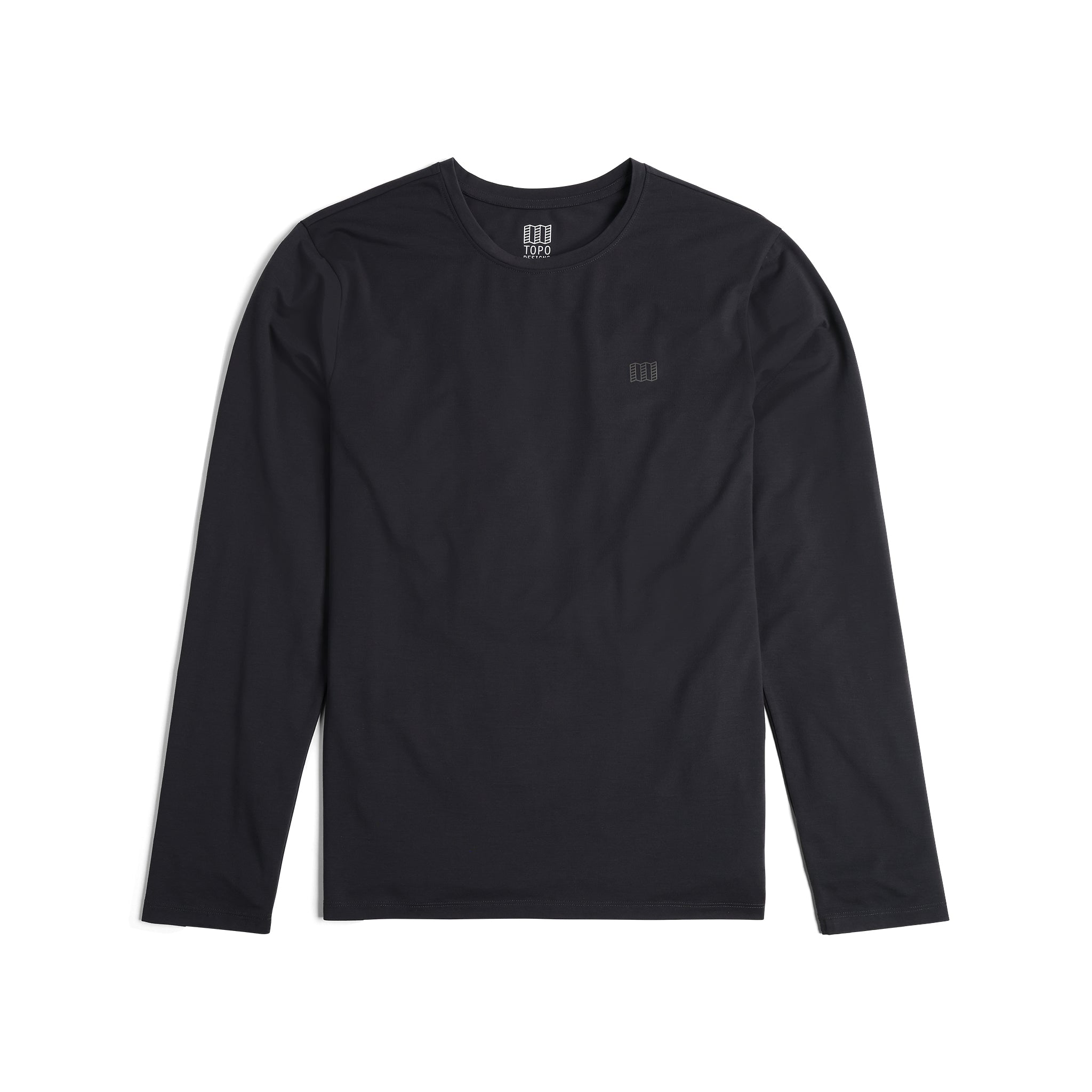 Front View of Topo Designs Global Tek Crew - Men's in "Black"