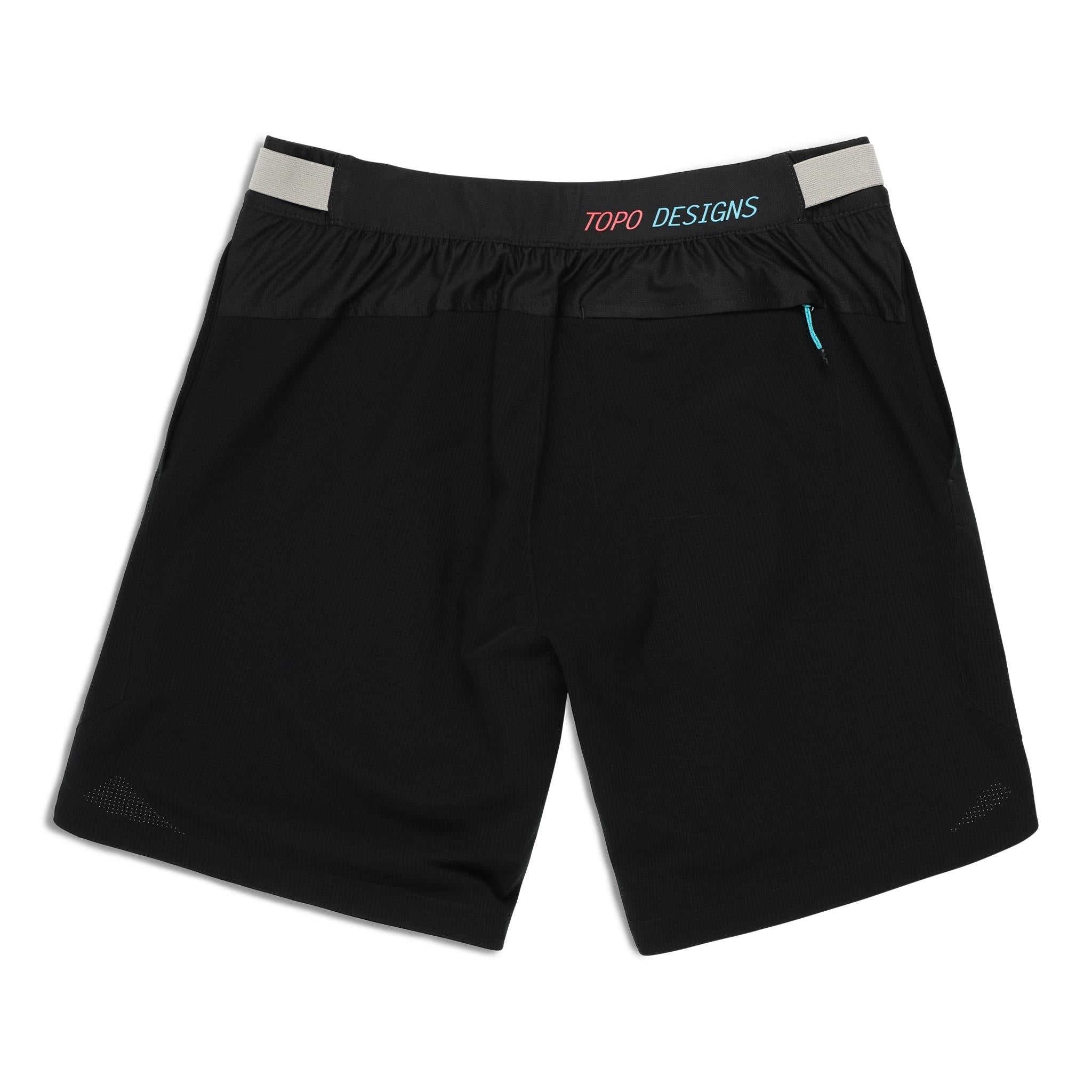 Back View of Topo Designs Global Trek Shorts 7" - Men's in "Black"