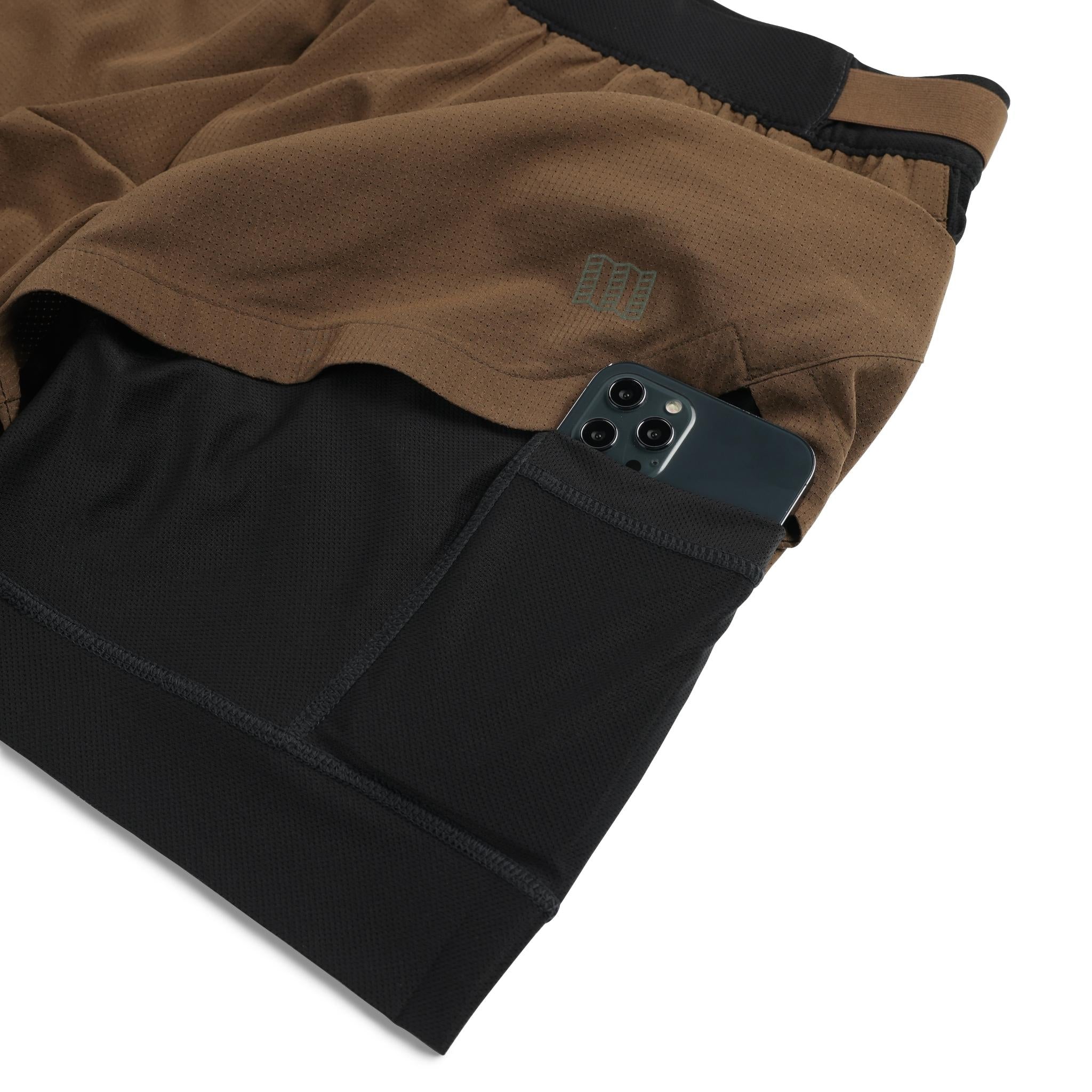 Detail shot of Topo Designs Global Trek Shorts 7" - Men's in "Desert Palm"