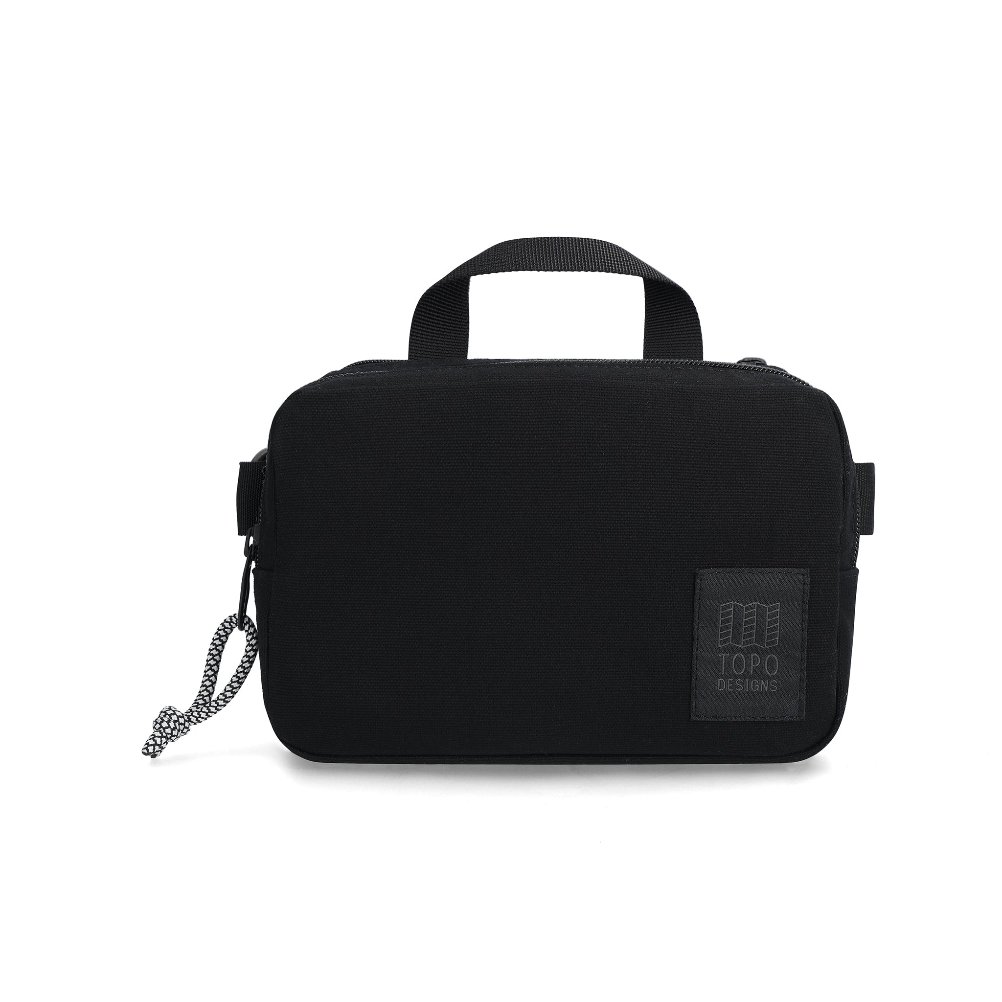 Front View of Topo Designs Dirt Belt Bag in "Black"