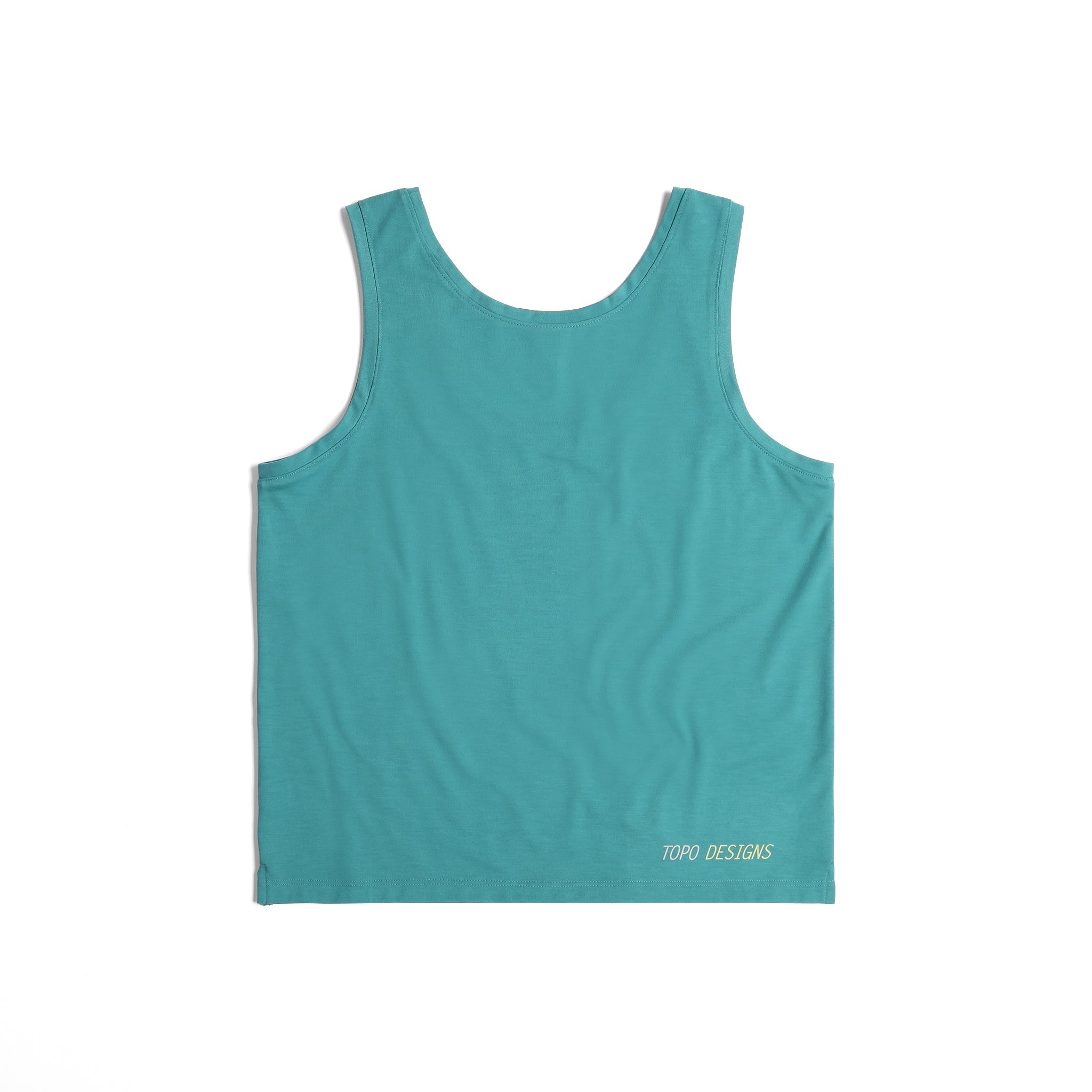 Back View of Topo Designs Global Flip Reverse Tek Tank - Women's in "Caribbean"