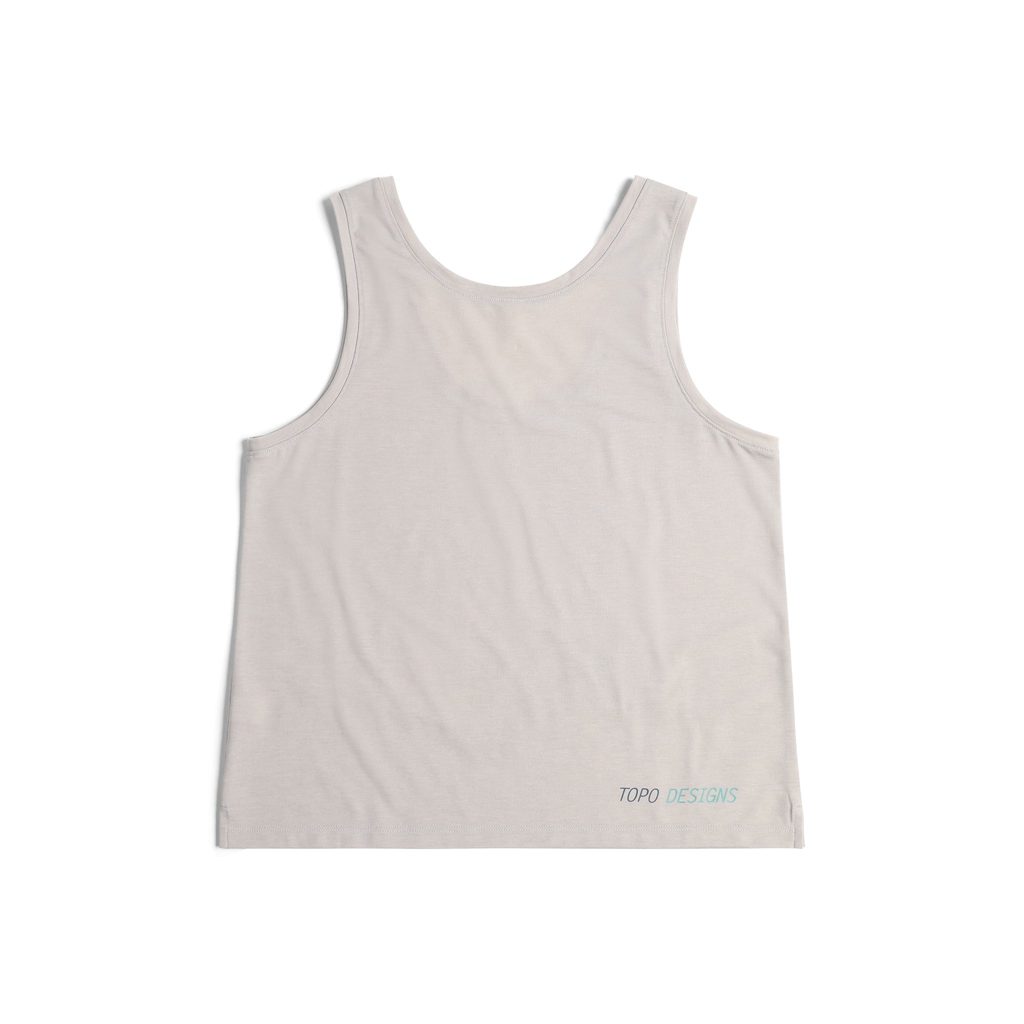 Back View of Topo Designs Global Flip Reverse Tek Tank - Women's in "Light Gray"