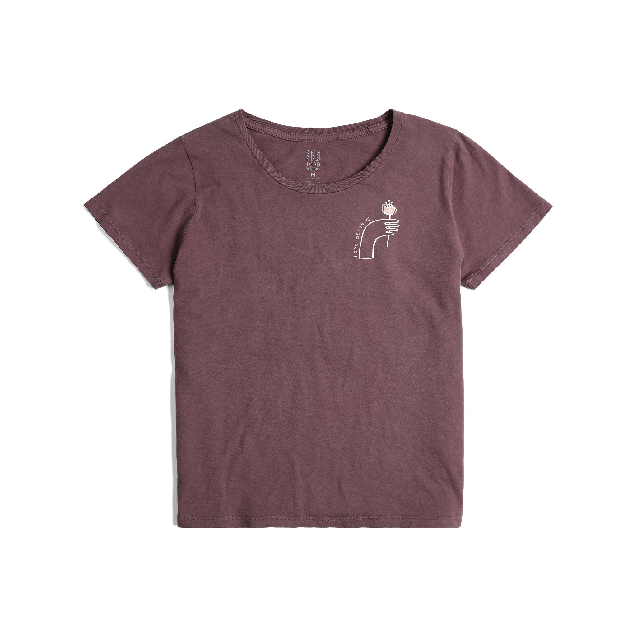 Back View of Topo Designs Meadow Tee - Women's in "Peppercorn"