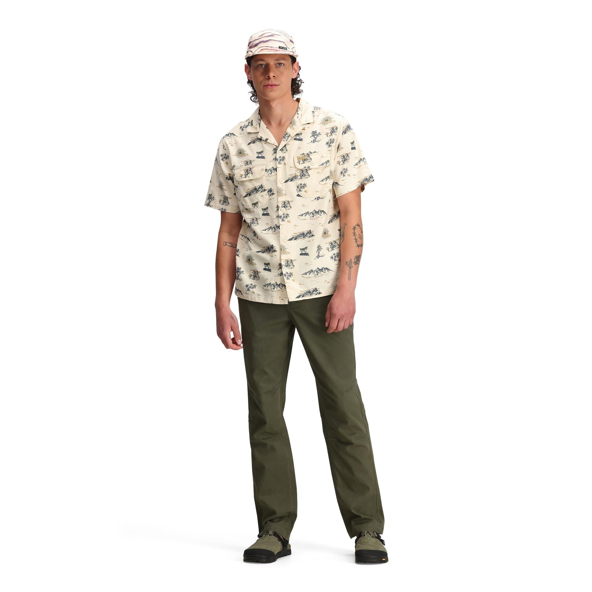 General front model shot of Topo Designs Daytripper Short Sleeve - Men's in "Westbound"