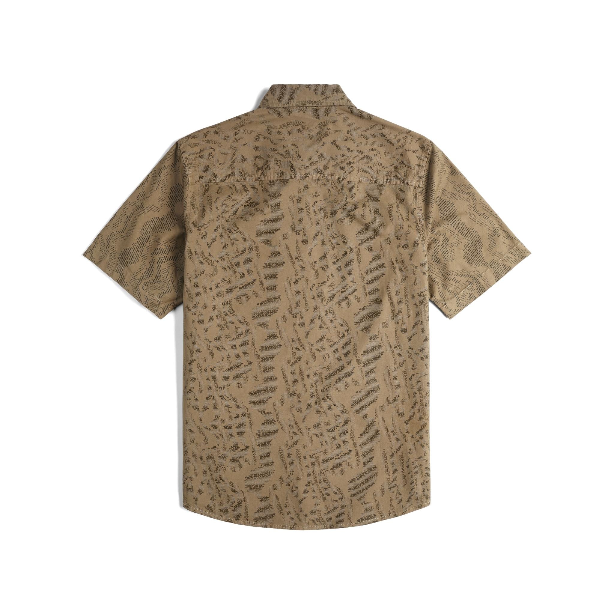 Back View of Topo Designs Dirt Desert Shirt Ss - Men's in "Elmwood River Bed"