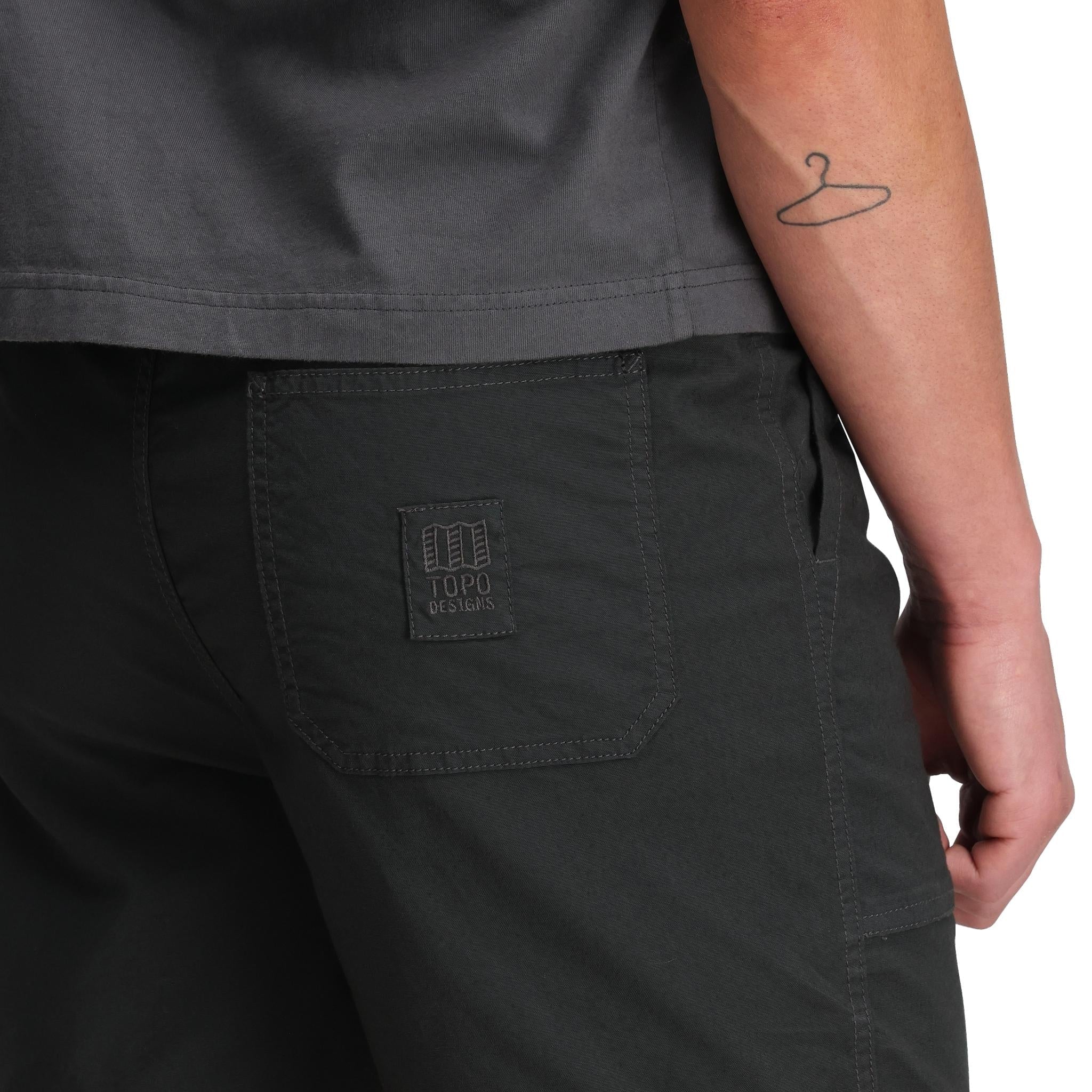 General Detail shot of Topo Designs Dirt Desert Shorts - Men's in "Asphalt"