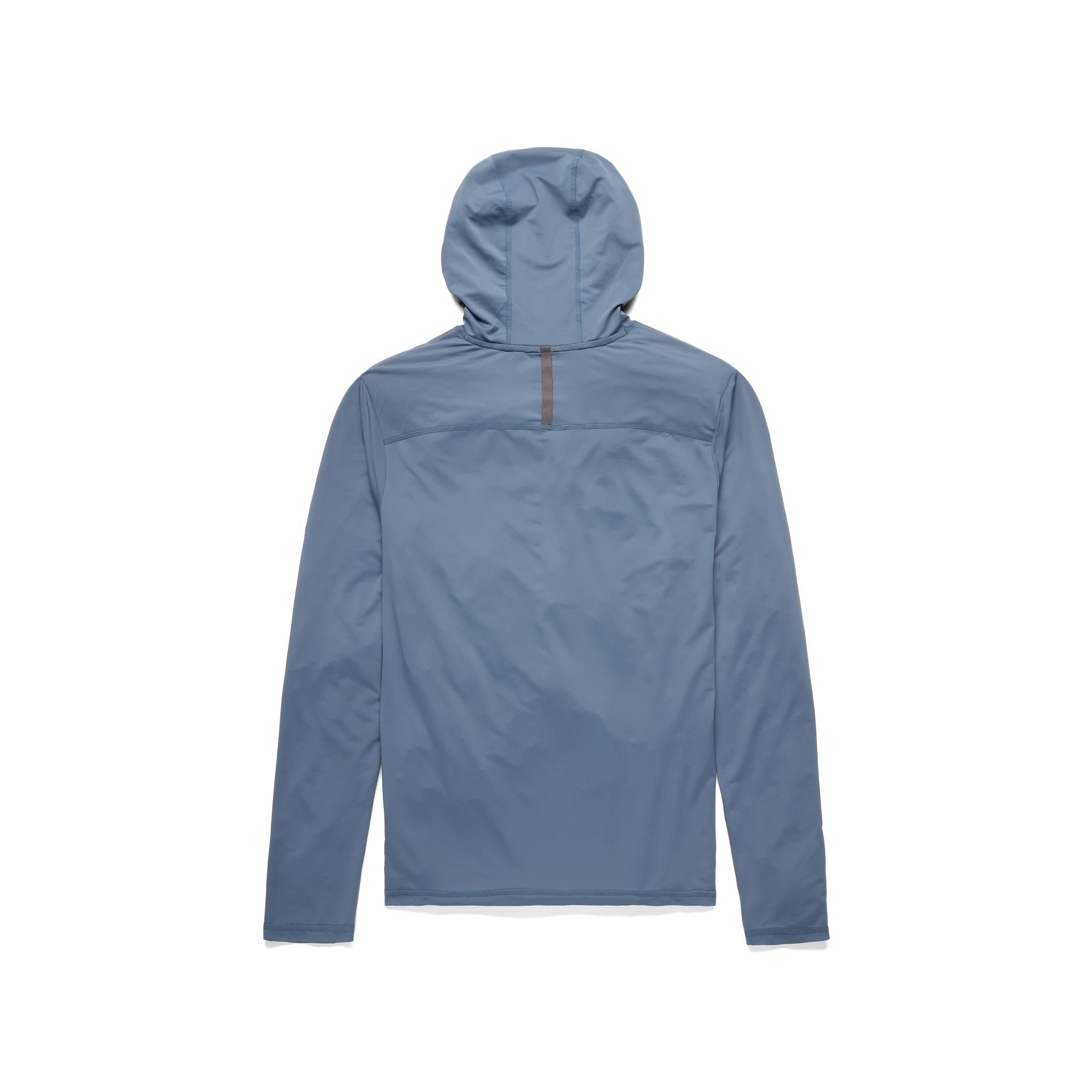 Back View of Topo Designs Sun Hoodie - Men's in "Stone Blue"