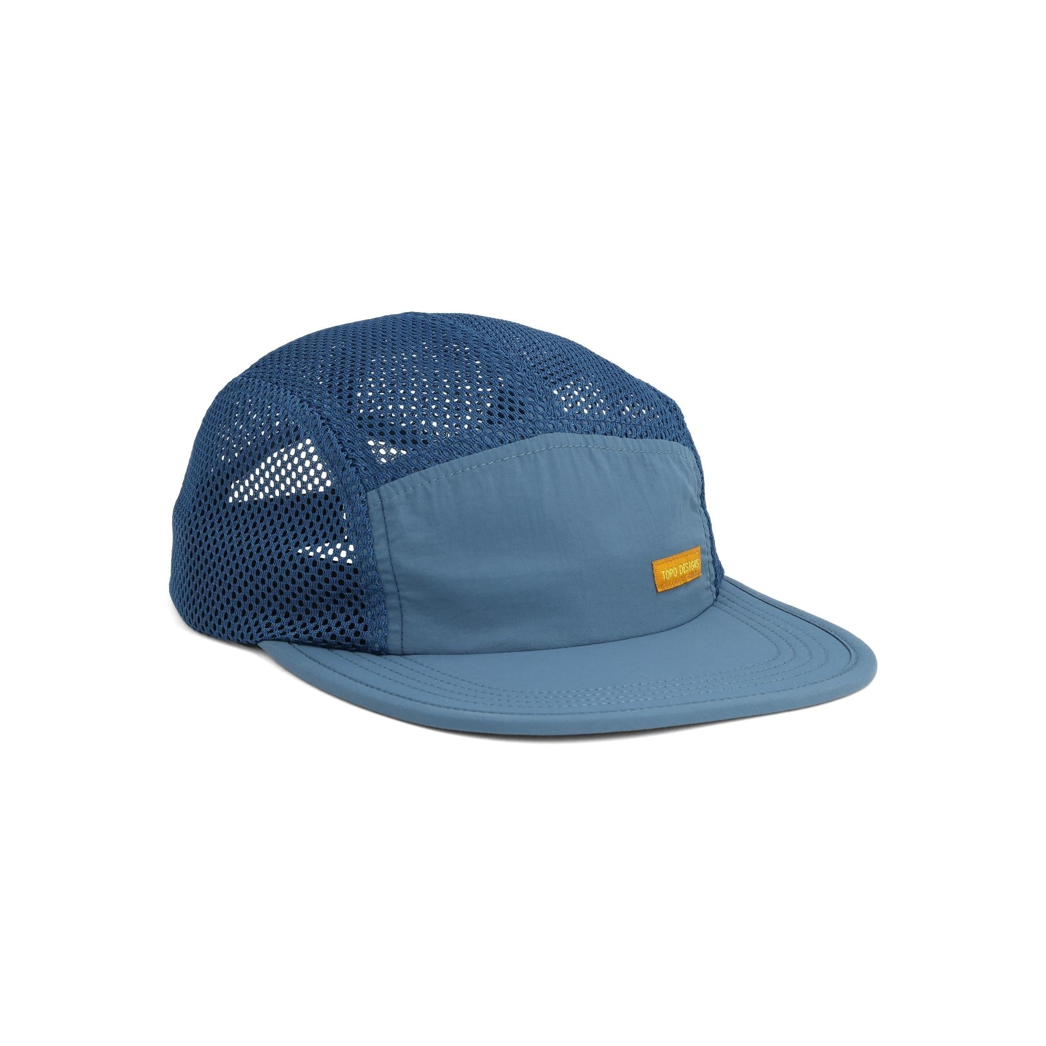 Front View of Topo Designs Global Hat in "Stone Blue"