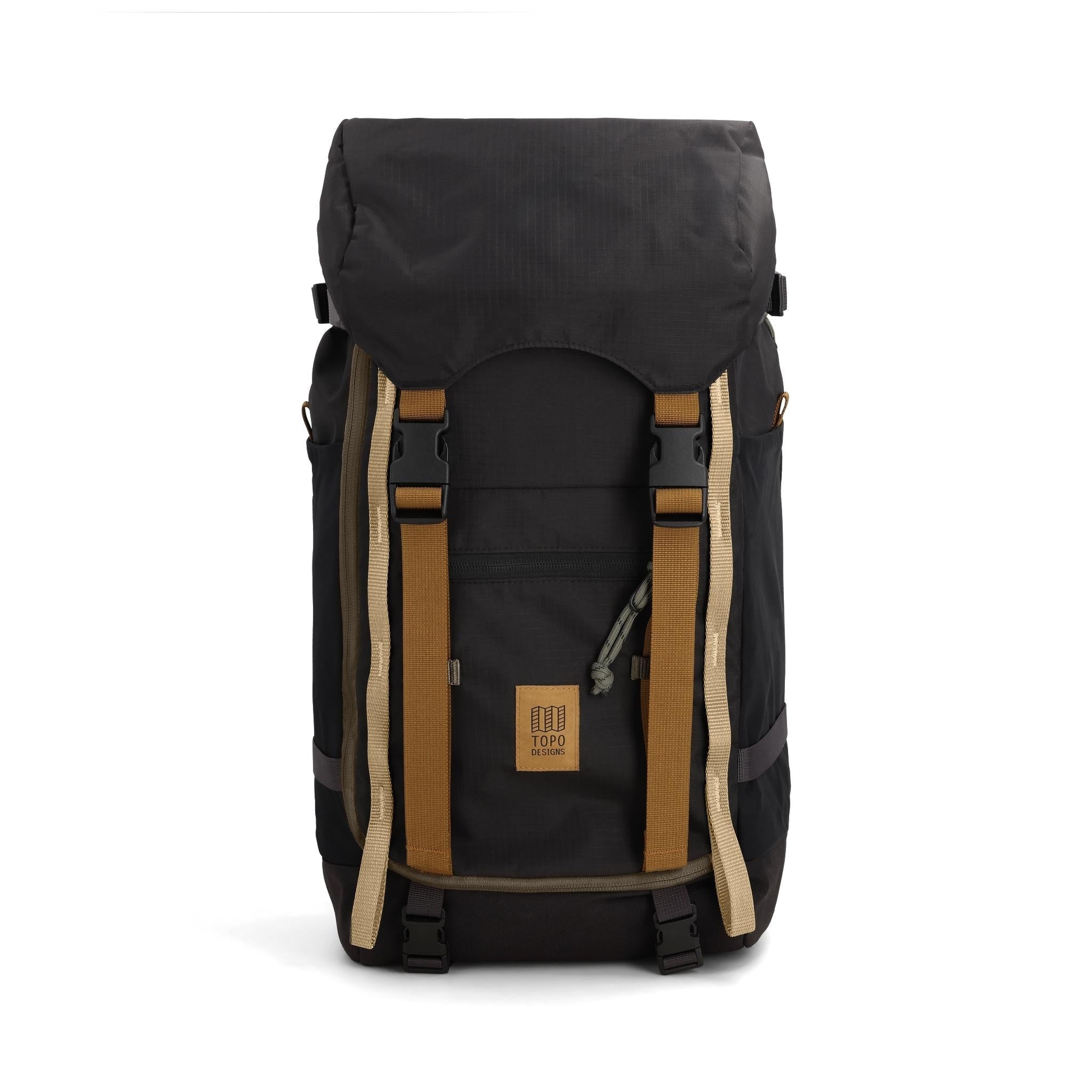 Front View of Topo Designs Rover Trail Pack 22L in "Black / Neutral"