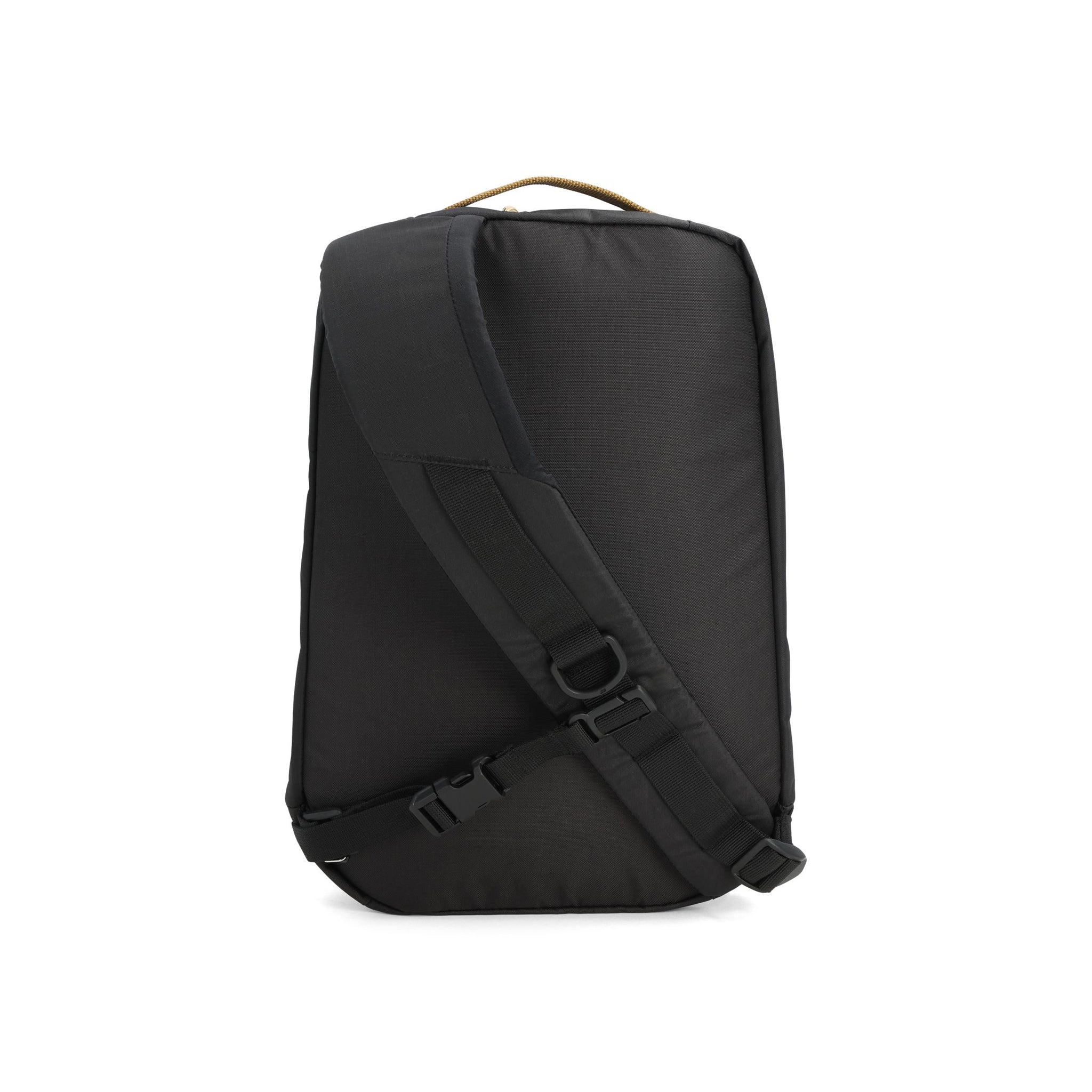 Back View of Topo Designs Mountain Sling Bag in "Black / Neutral"