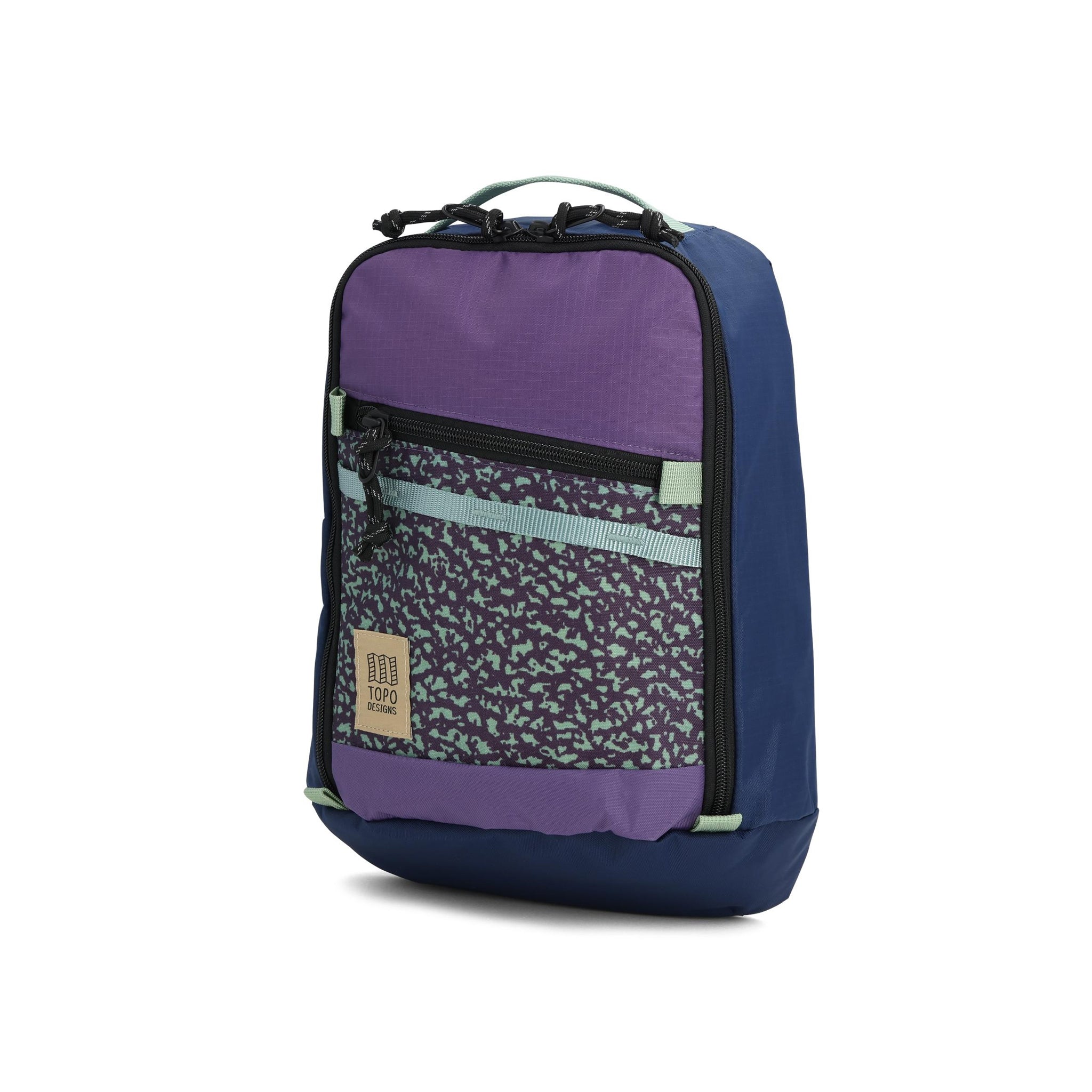 Front View of Topo Designs Mountain Sling Bag in "Loganberry / Crackle"