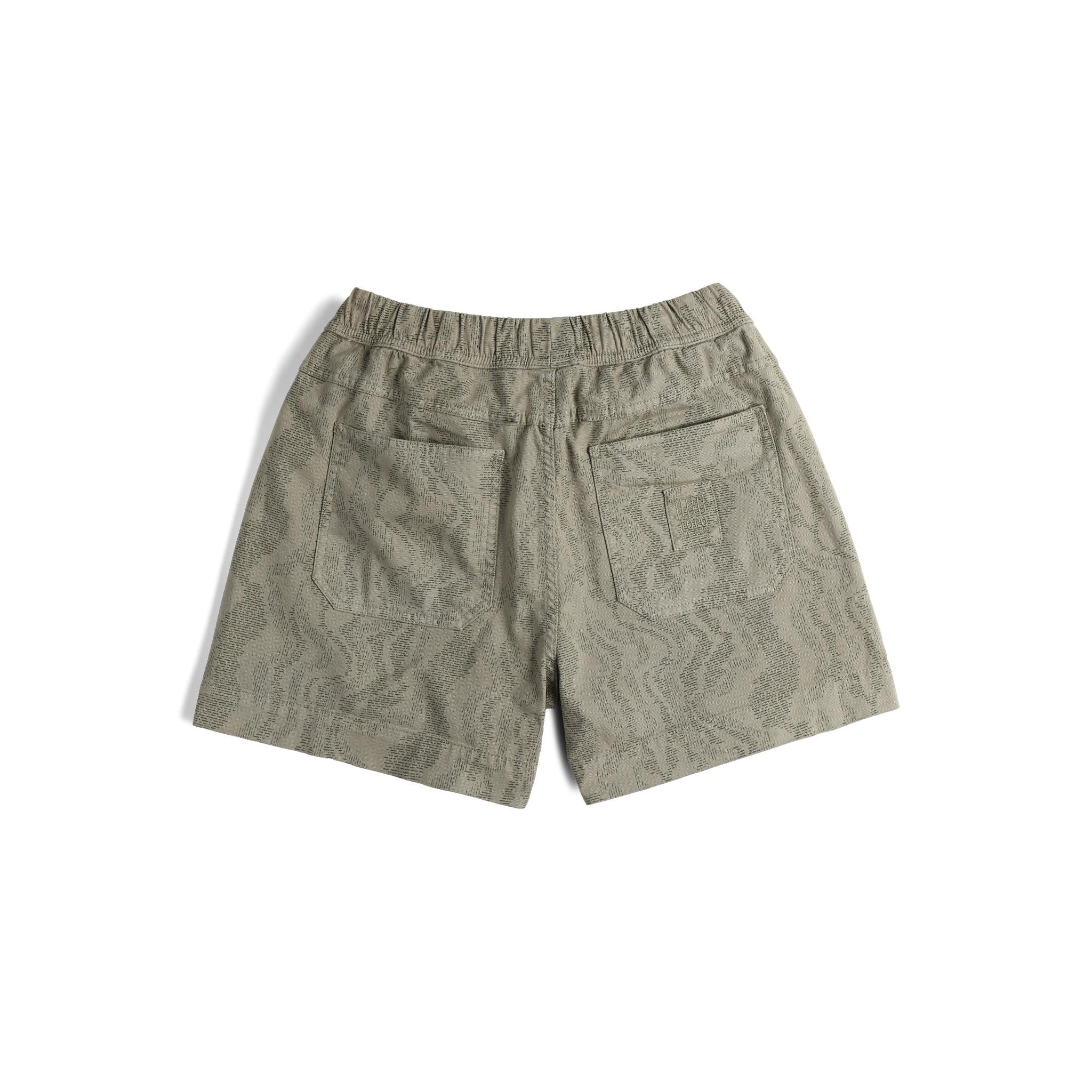 Back View of Topo Designs Dirt Shorts - Women's in "Dried Sage River Bed"