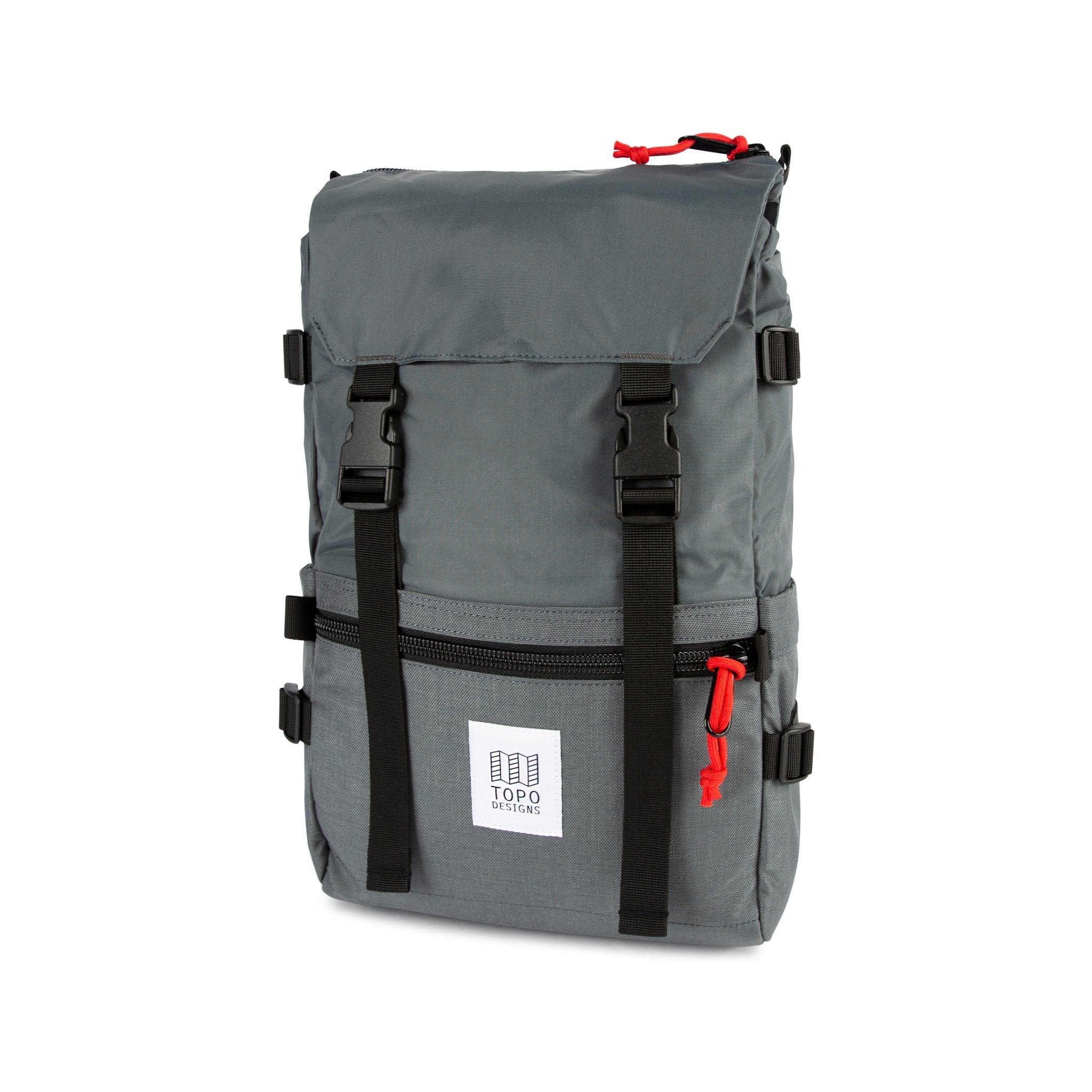 Topo Designs Rover Pack Classic laptop backpack in "Charcoal" gray.