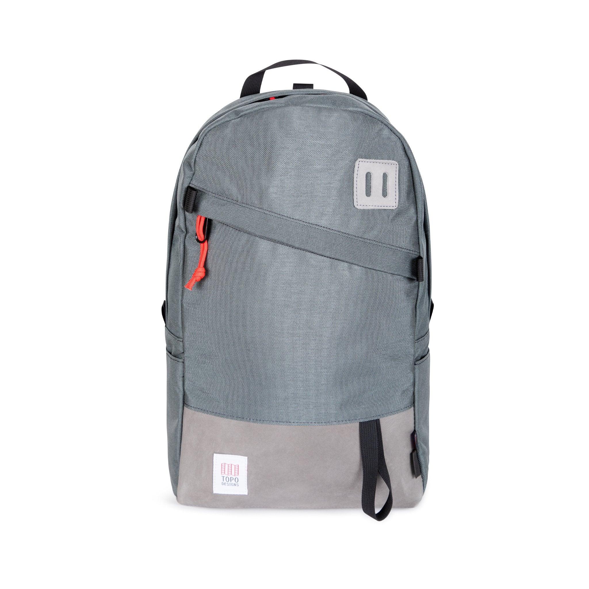 Topo Designs Daypack backpack with laptop sleeve in Charcoal gray leather