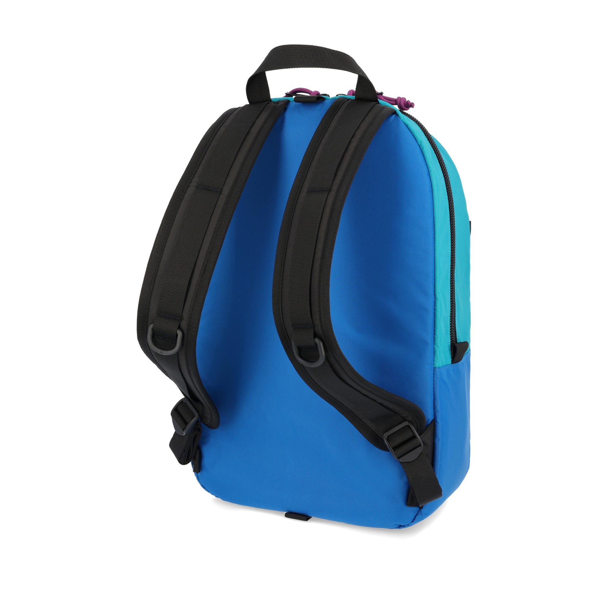 Back of Topo Designs Light Pack laptop backpack in "Tile Blue / Blue - Recycled"