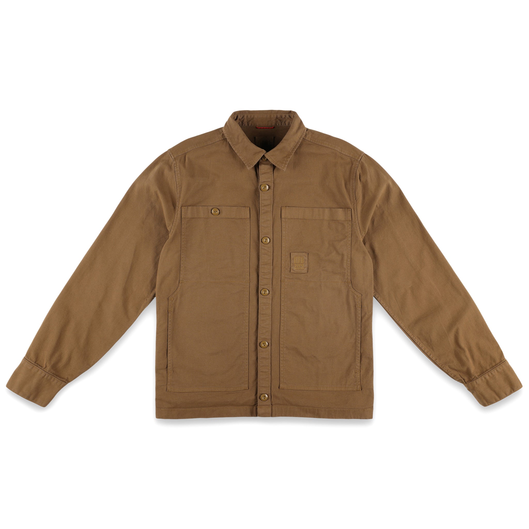 Topo Designs Men's Dirt shirt Jacket 100% organic cotton in "Dark Khaki".